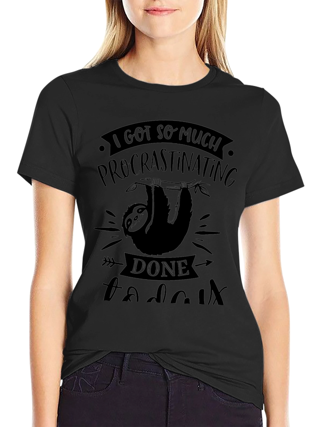 Procrastinating Sloth Graphic T-Shirt - Funny Novelty Tee