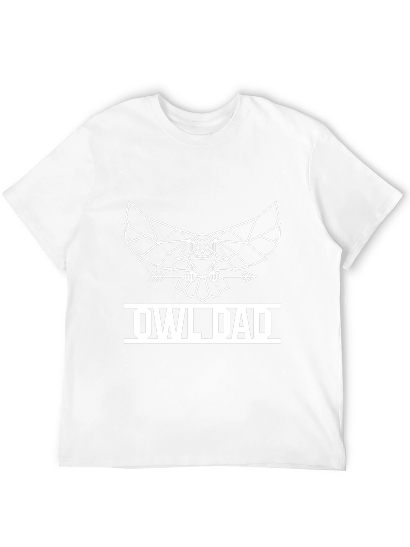 Owl Dad T-Shirt - Geometric Bird Design
