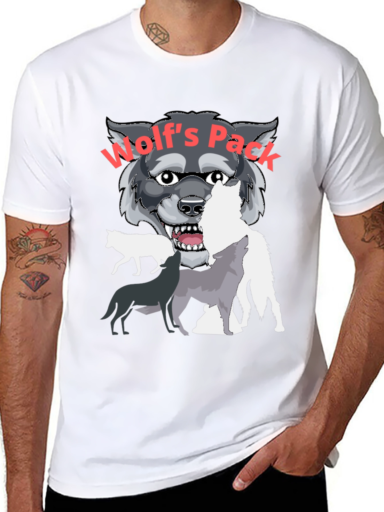 Wolfs Pack Graphic Print Tee