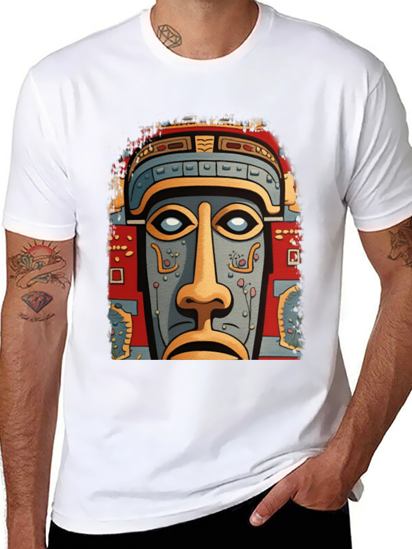 Tribal Mask Graphic T-Shirt