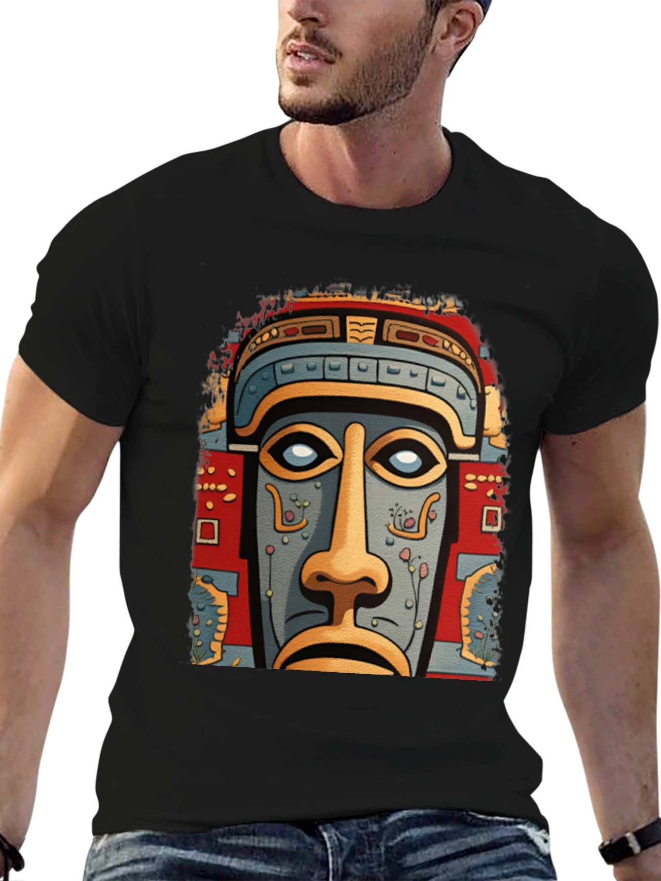 Tribal Mask Graphic T-Shirt