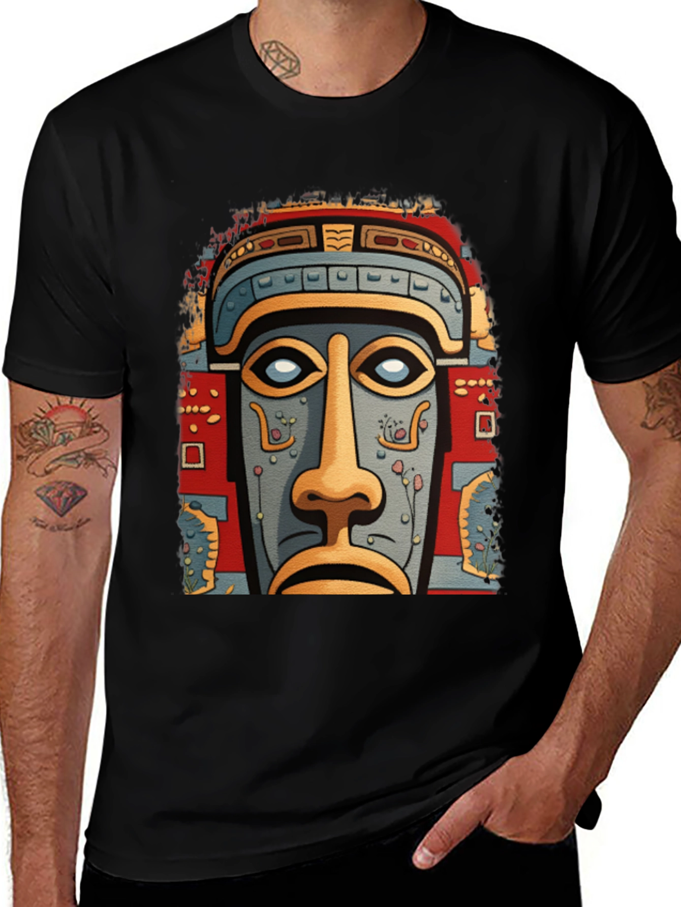 Tribal Mask Graphic T-Shirt