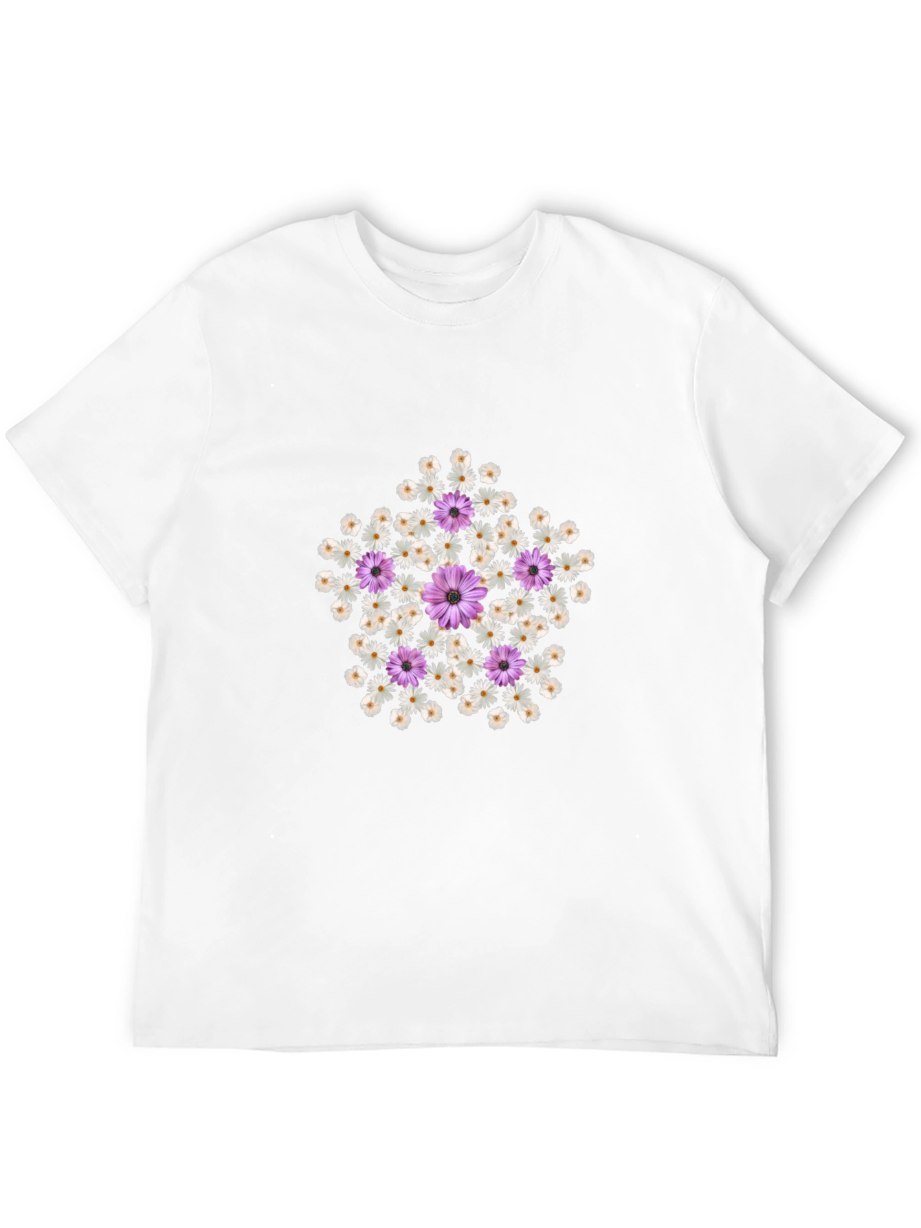 Floral Star Graphic Tee - Trendy Casual Top