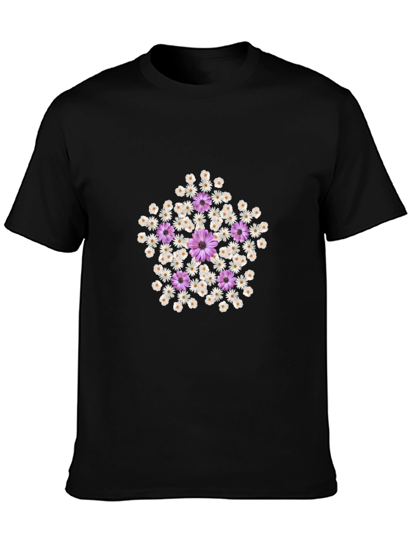 Floral Star Graphic Tee - Trendy Casual Top