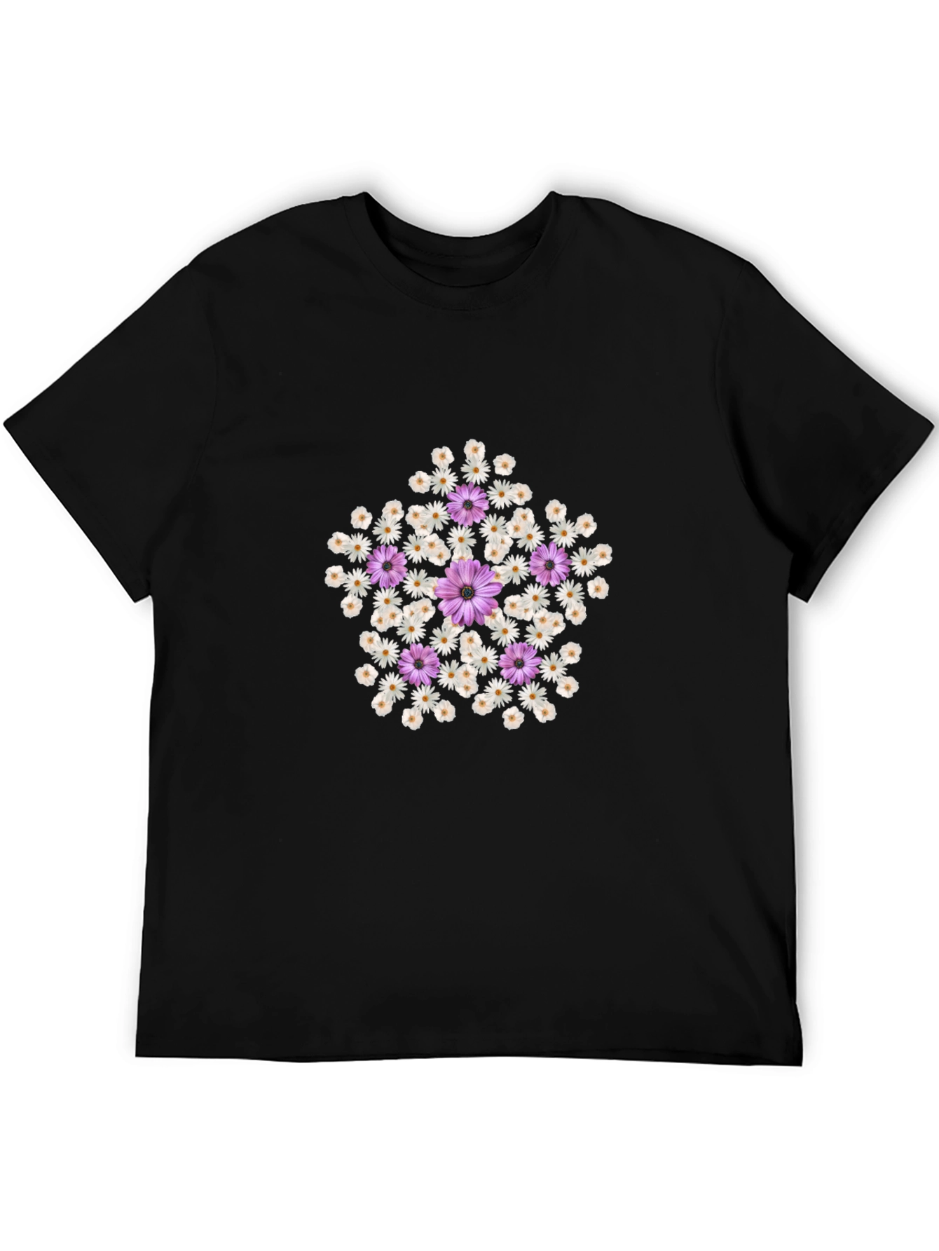 Floral Star Graphic Tee - Trendy Casual Top
