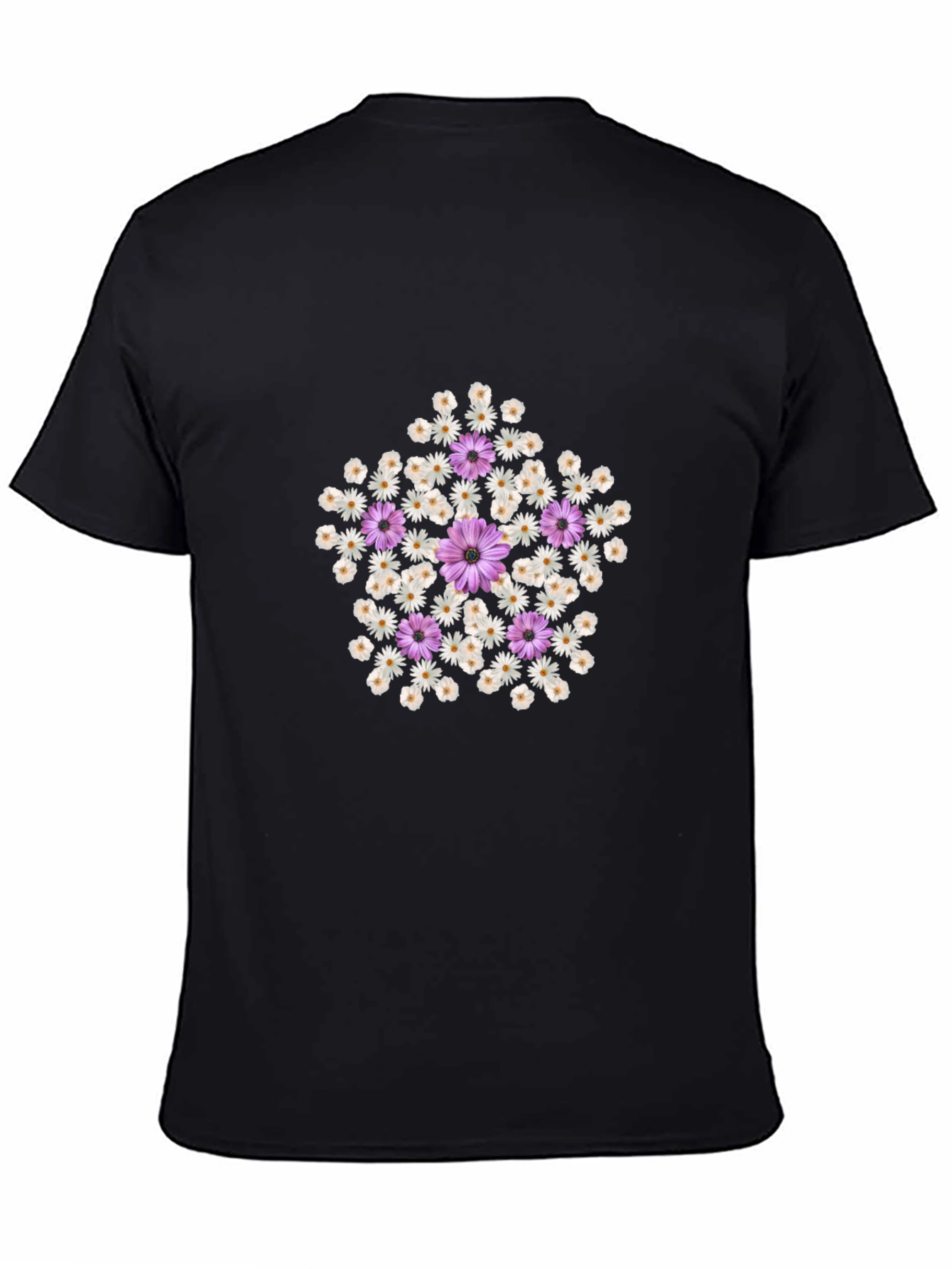 Floral Star Graphic Tee - Trendy Casual Top
