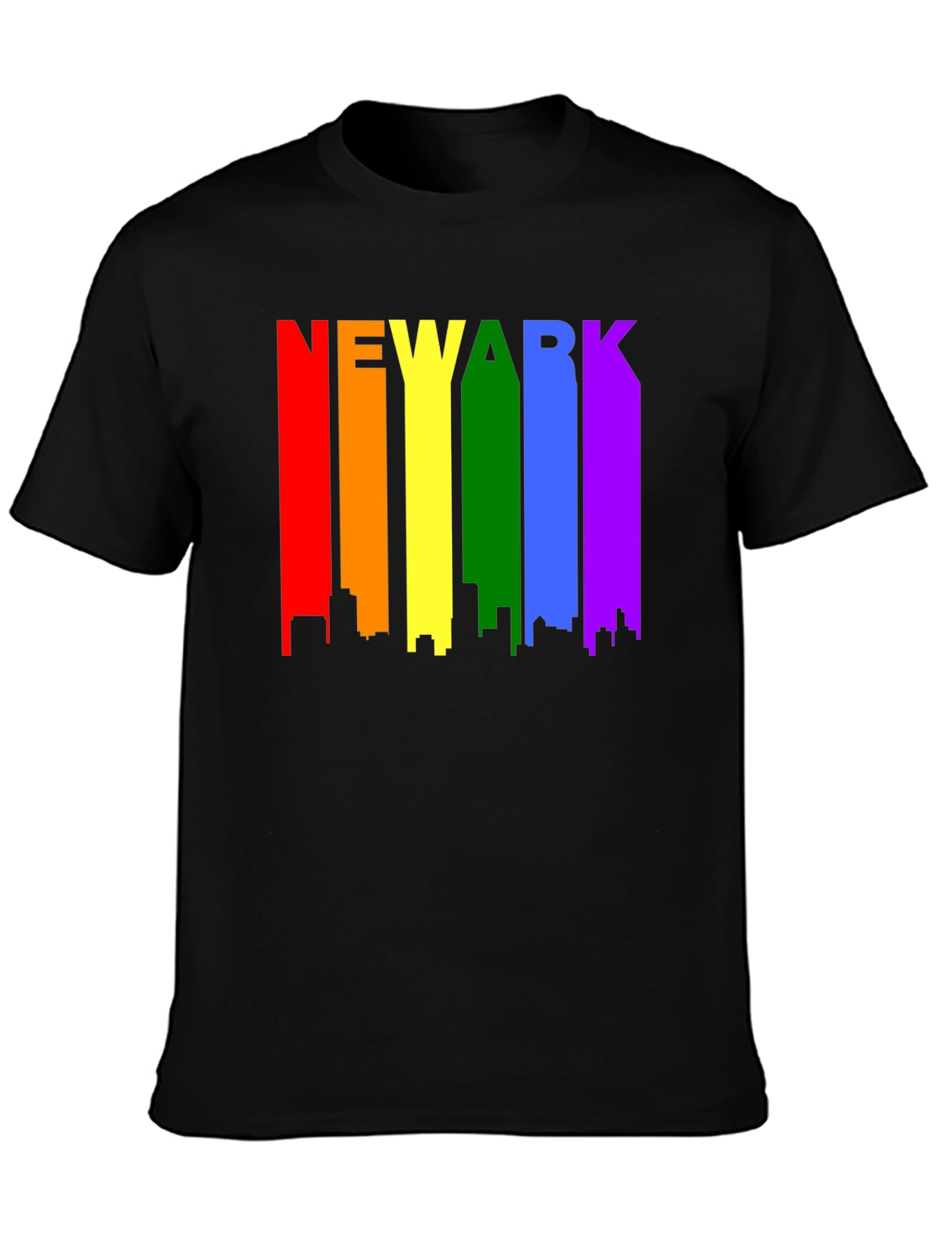 Newark Pride T-Shirt - Rainbow Cityscape Tee