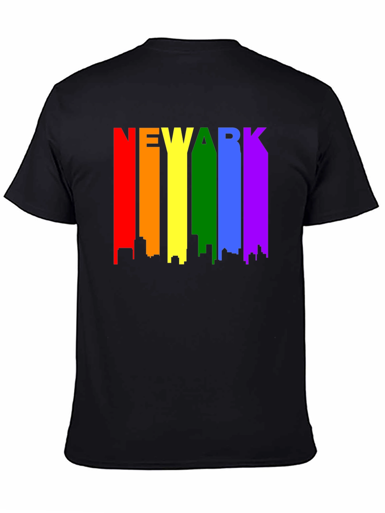 Newark Pride T-Shirt - Rainbow Cityscape Tee