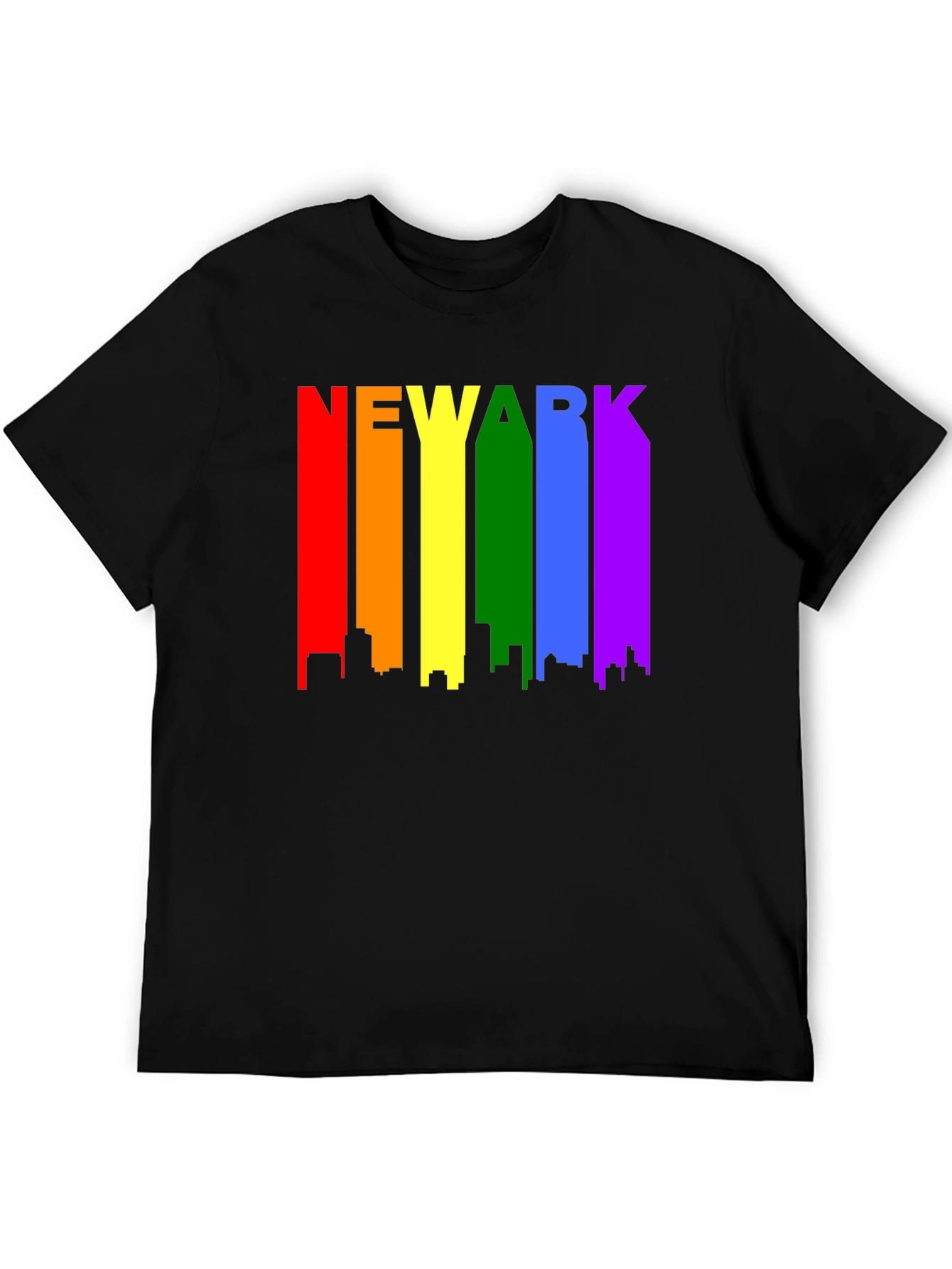 Newark Pride T-Shirt - Rainbow Cityscape Tee