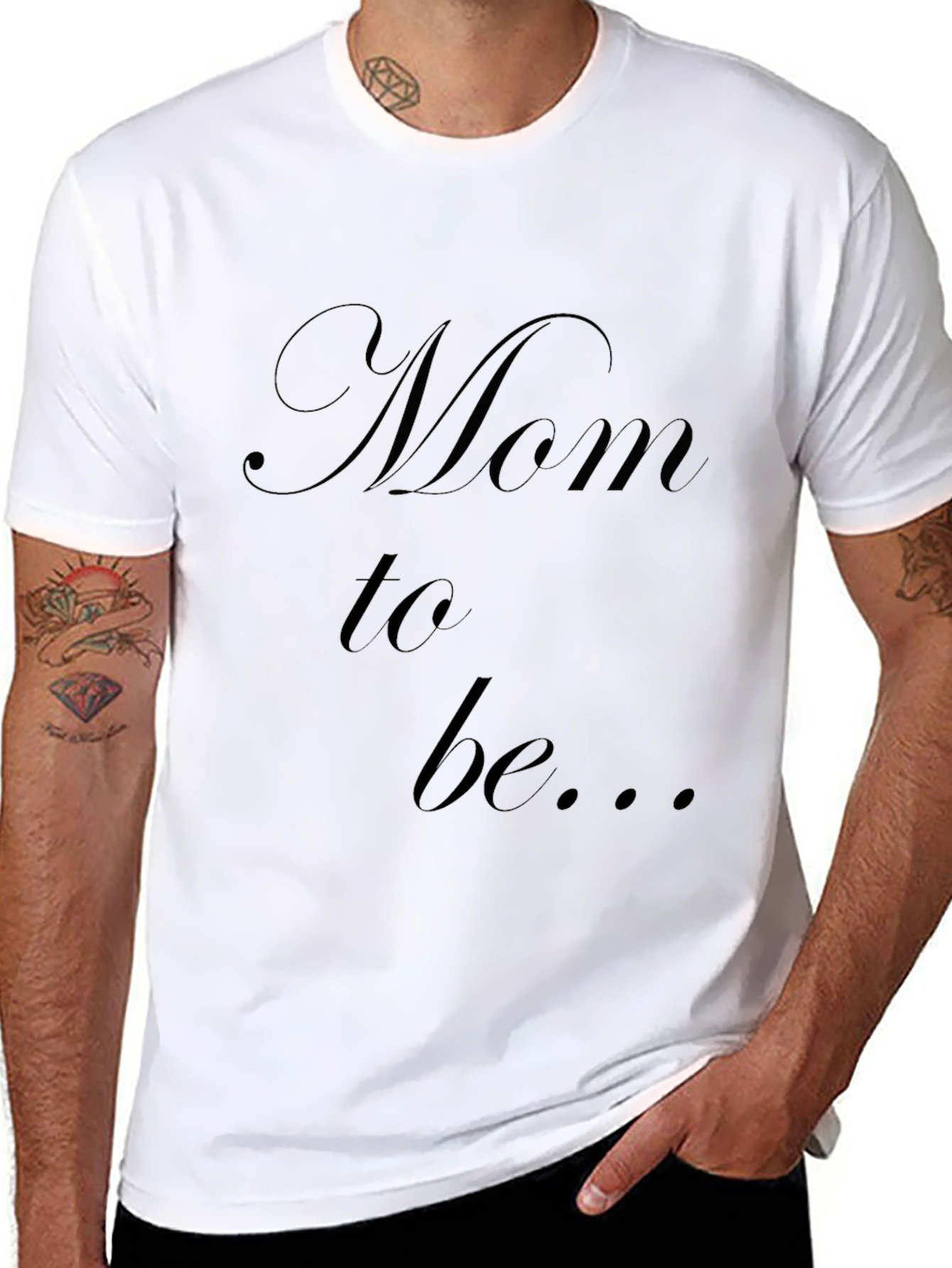 Mom to Be Black T-Shirt Pregnancy Announcement Tee