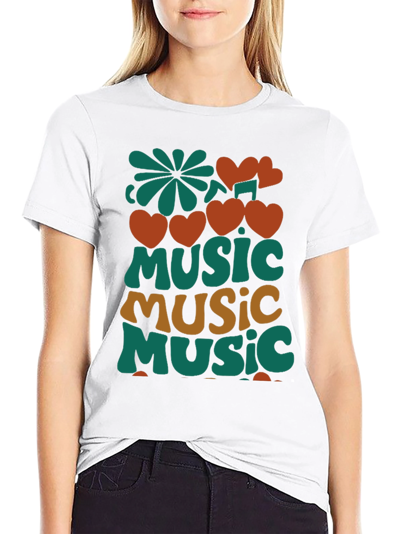 Retro Music Lover Graphic T-Shirt - Black