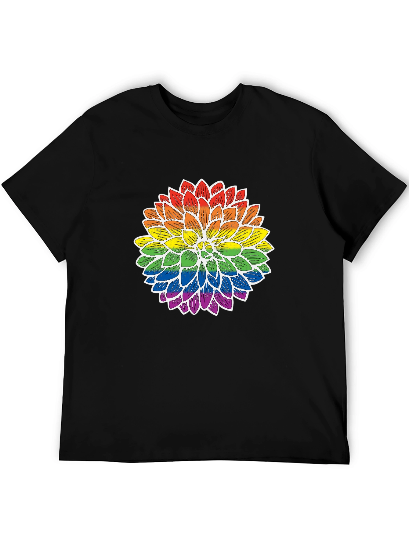 Rainbow Flower Graphic T-Shirt - Pride Inspired Design