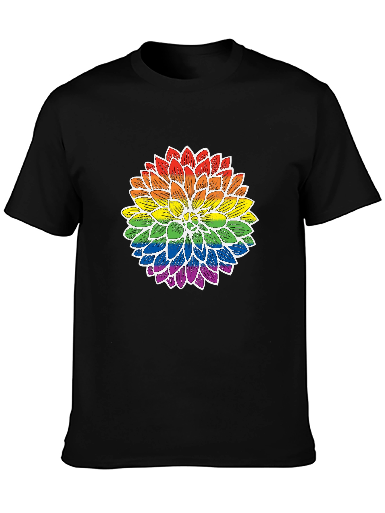 Rainbow Flower Graphic T-Shirt - Pride Inspired Design