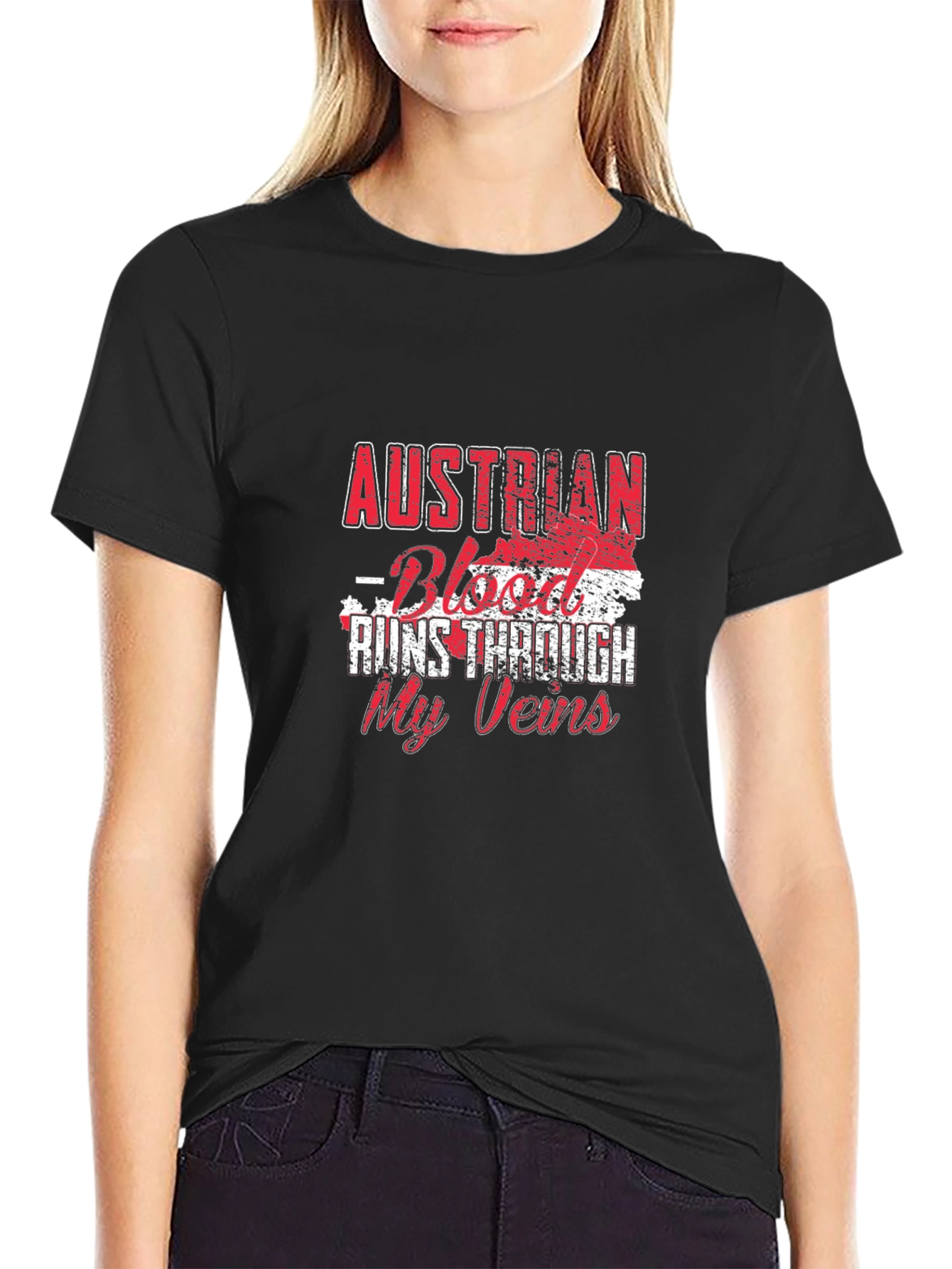 Austrian Blood Runs Through My Veins Black T-Shirt