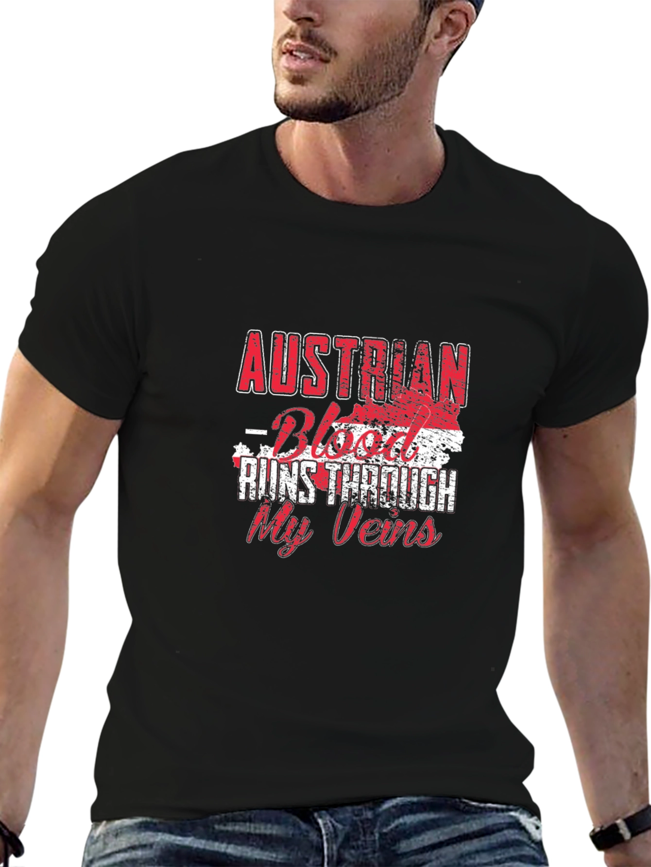 Austrian Blood Runs Through My Veins Black T-Shirt