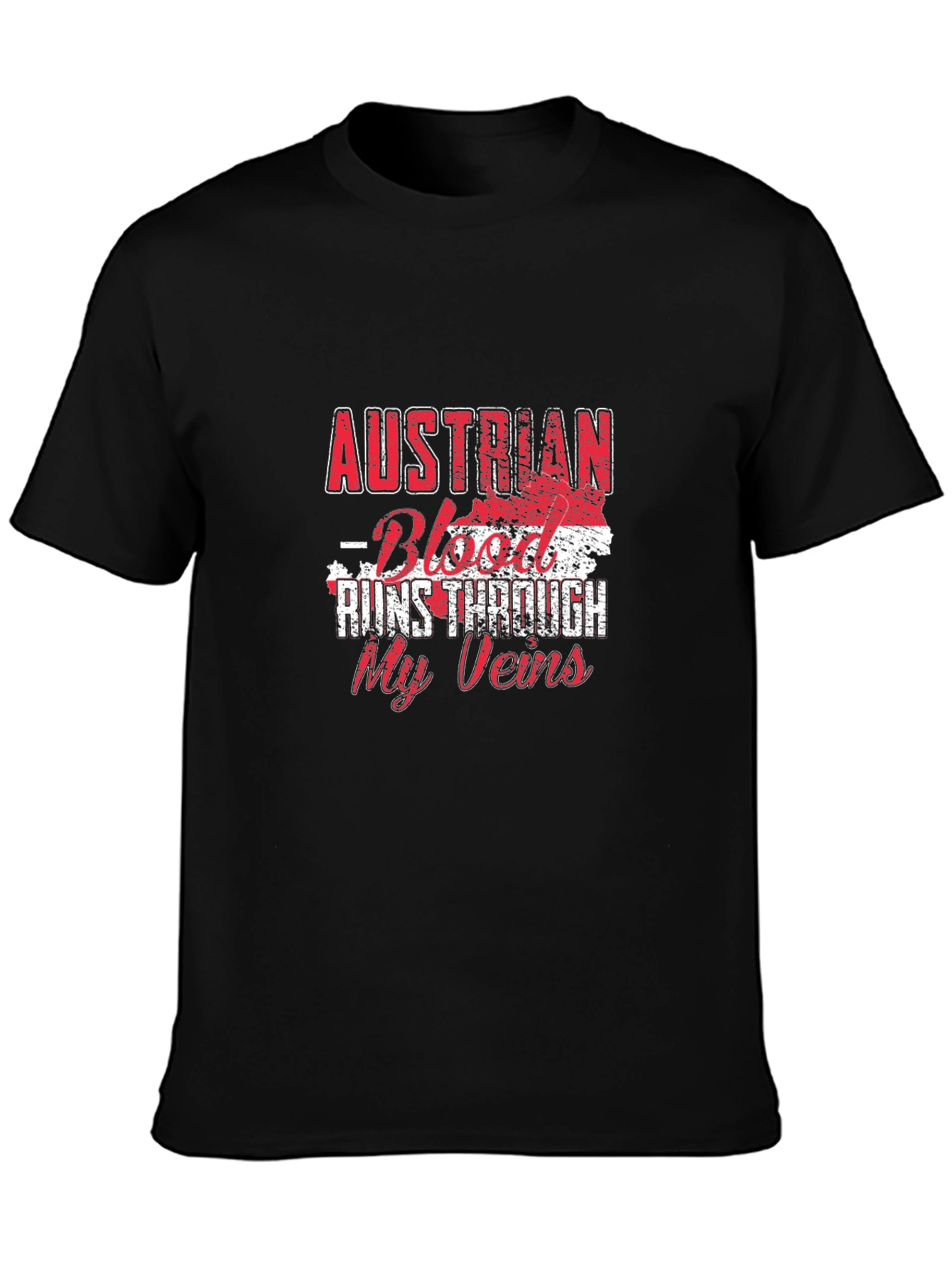 Austrian Blood Runs Through My Veins Black T-Shirt