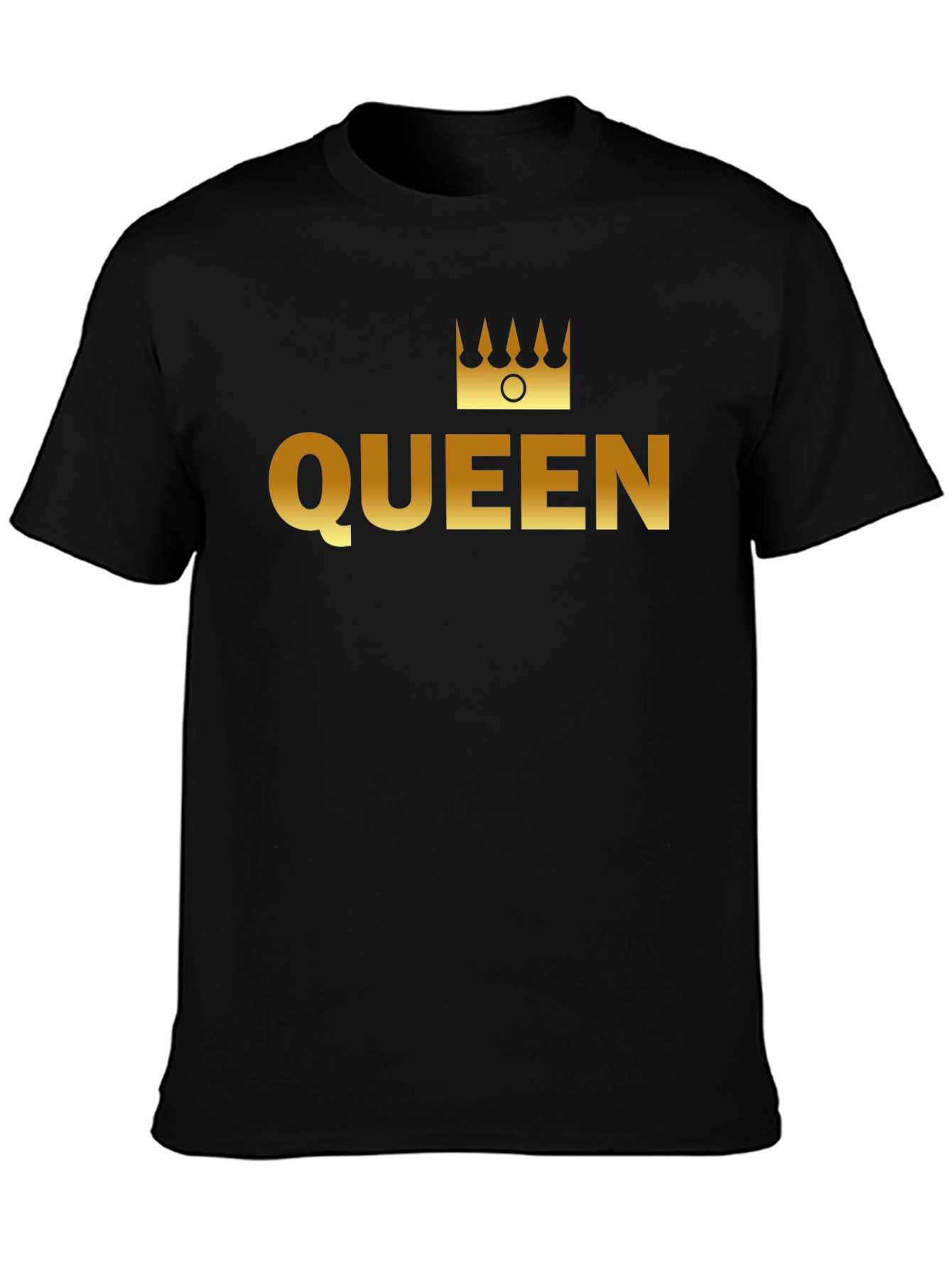 Queen Crown Graphic Tee - Gold Print on Black