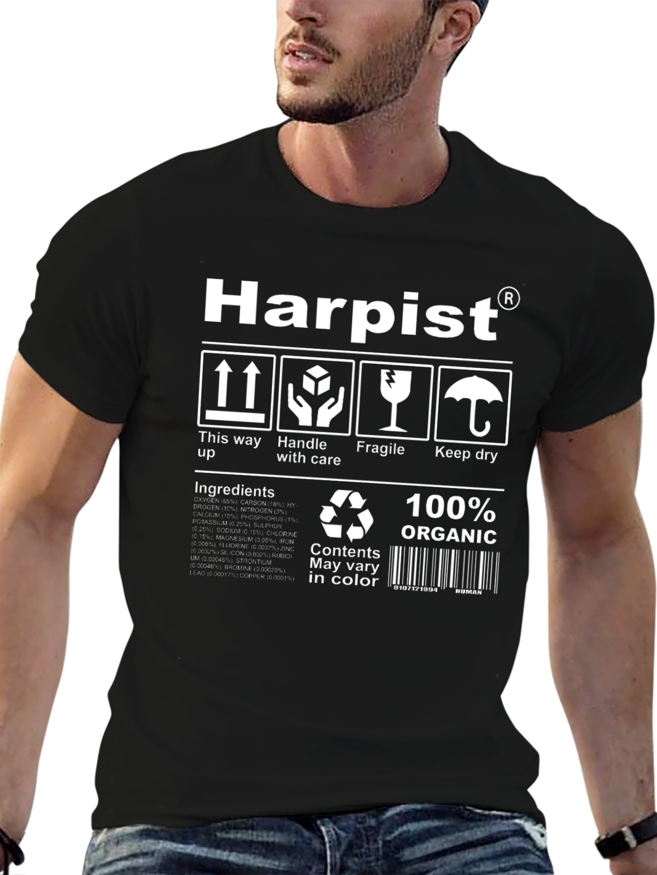 Harpist Organic Funny T-Shirt