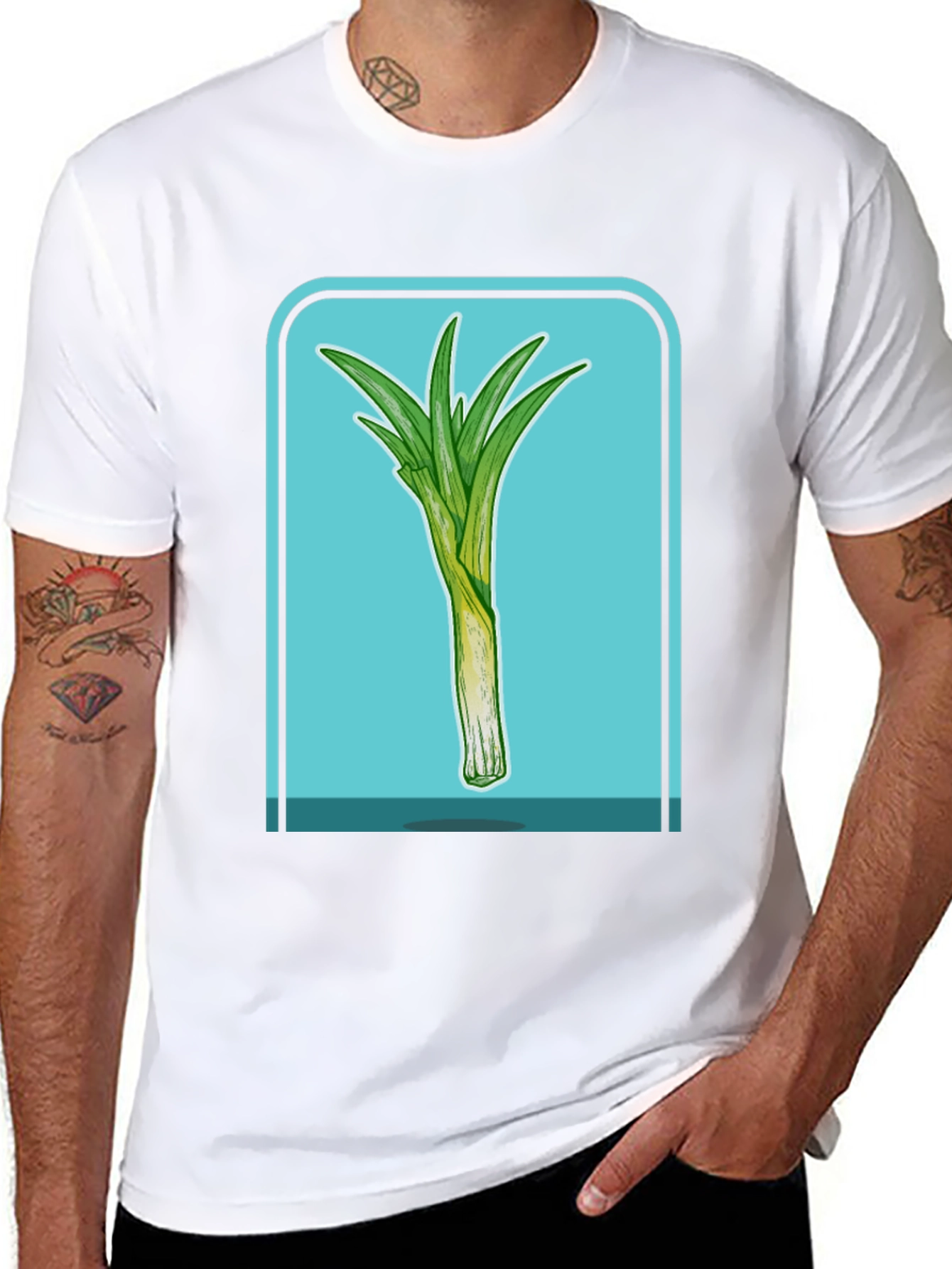 Leek T-Shirt - Stylish Vegetable Graphic Tee