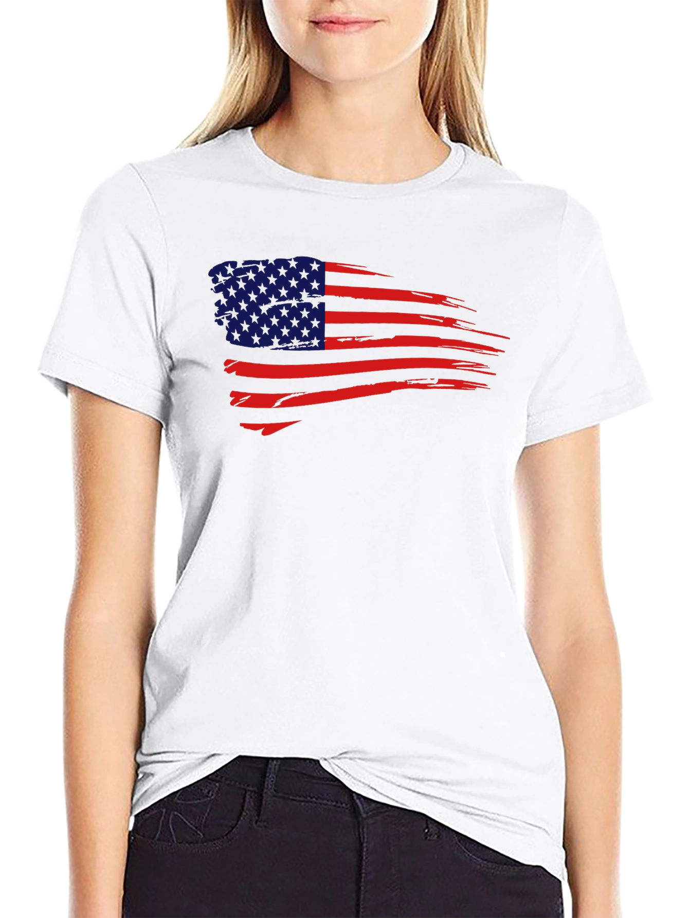 USA Flag Graphic Tee - Patriotic Mens T-Shirt