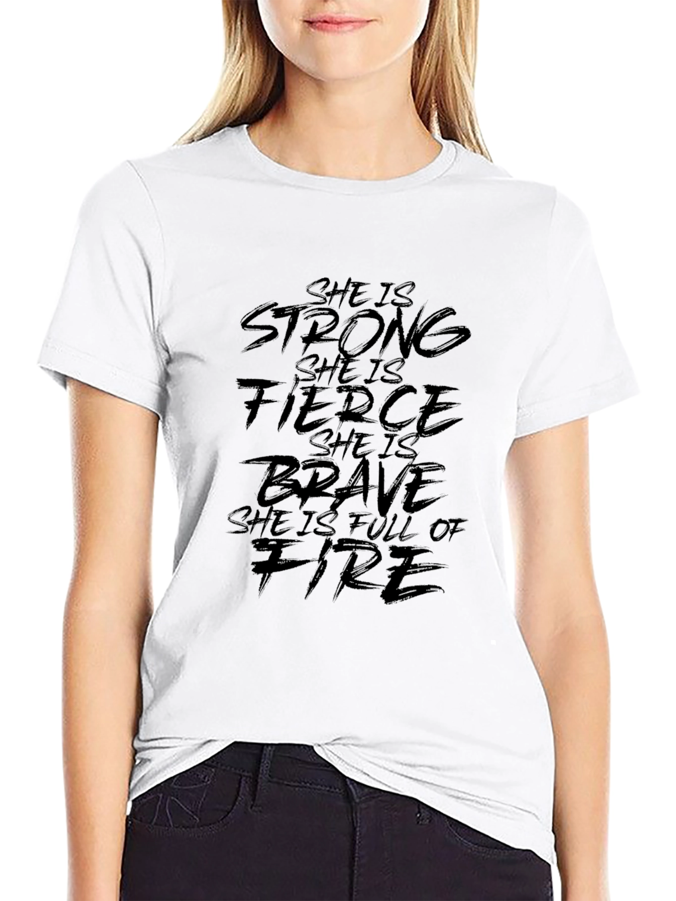 Empowering Womens T-Shirt: Strong Fierce Brave
