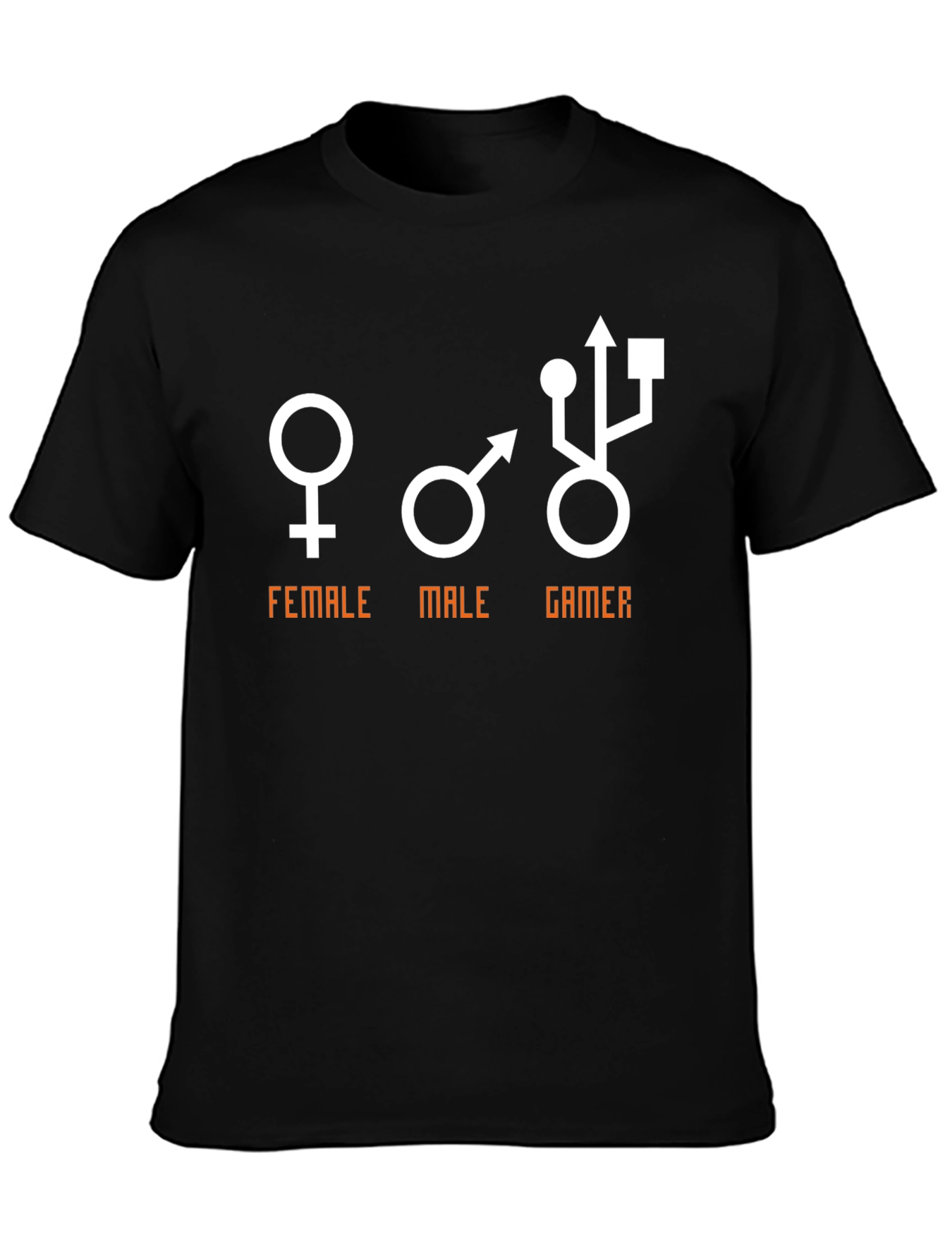 Funny Gamer T-Shirt: Female Male Gamer USB