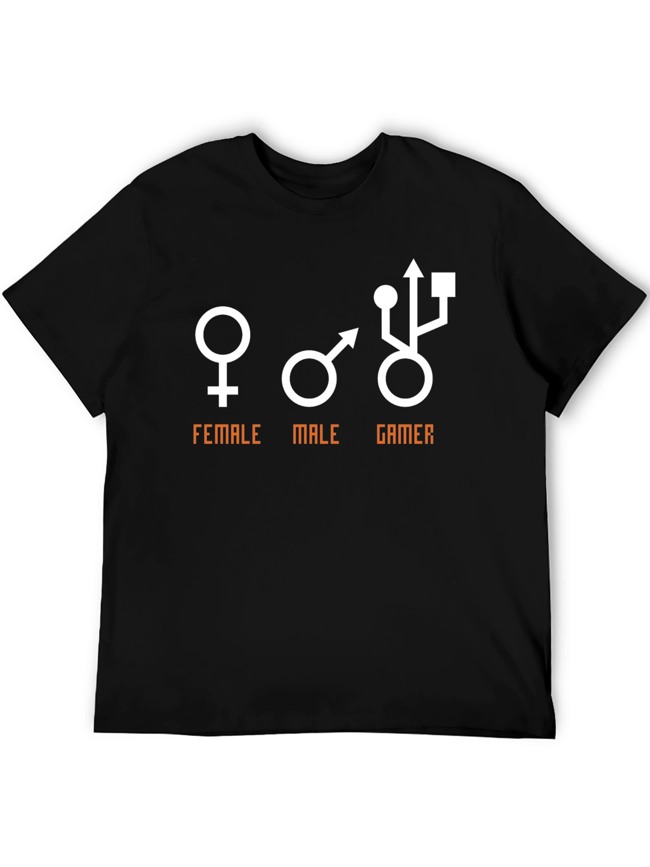 Funny Gamer T-Shirt: Female Male Gamer USB
