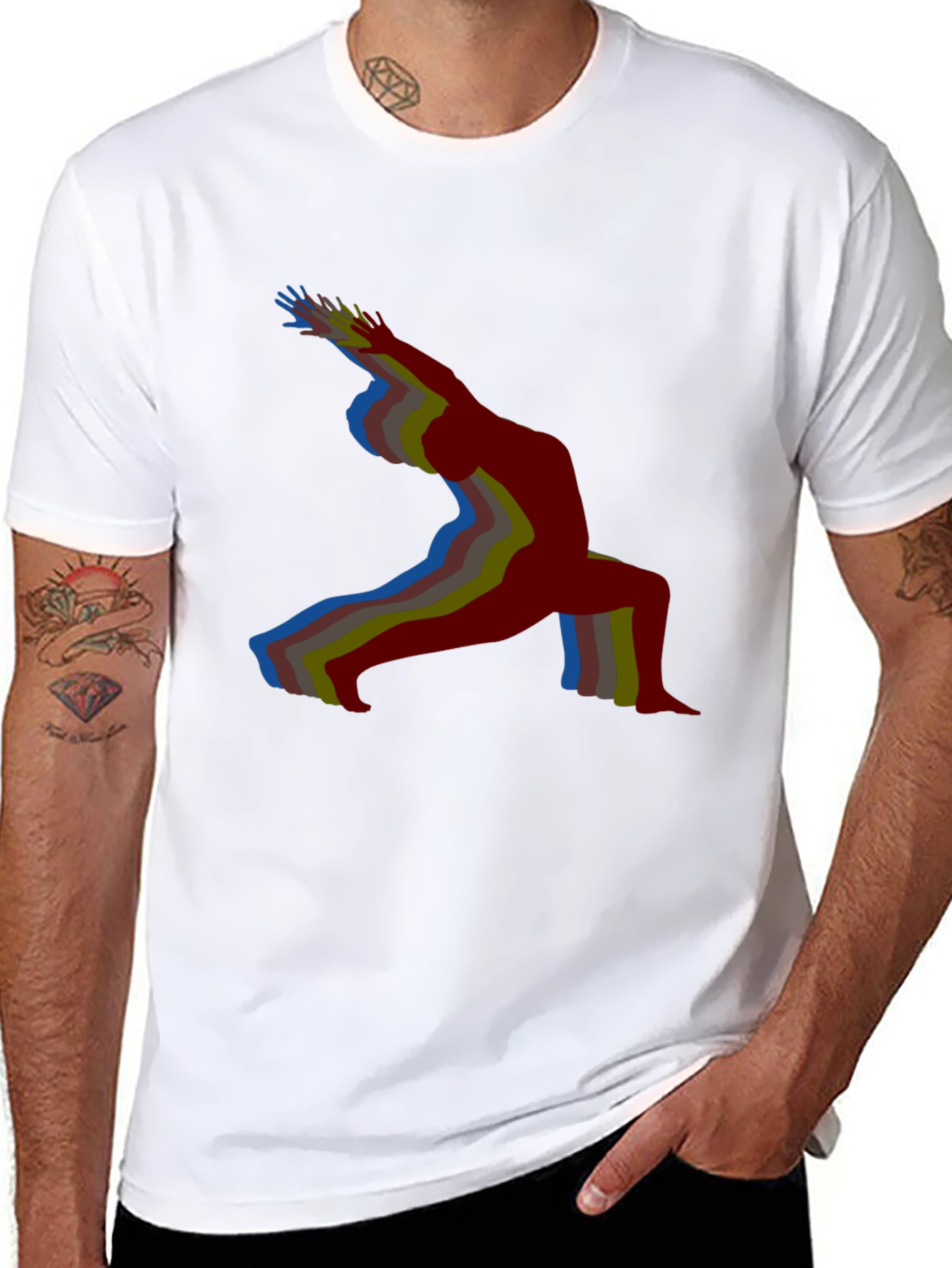 Yoga Pose Black T-Shirt - Mens Graphic Tee
