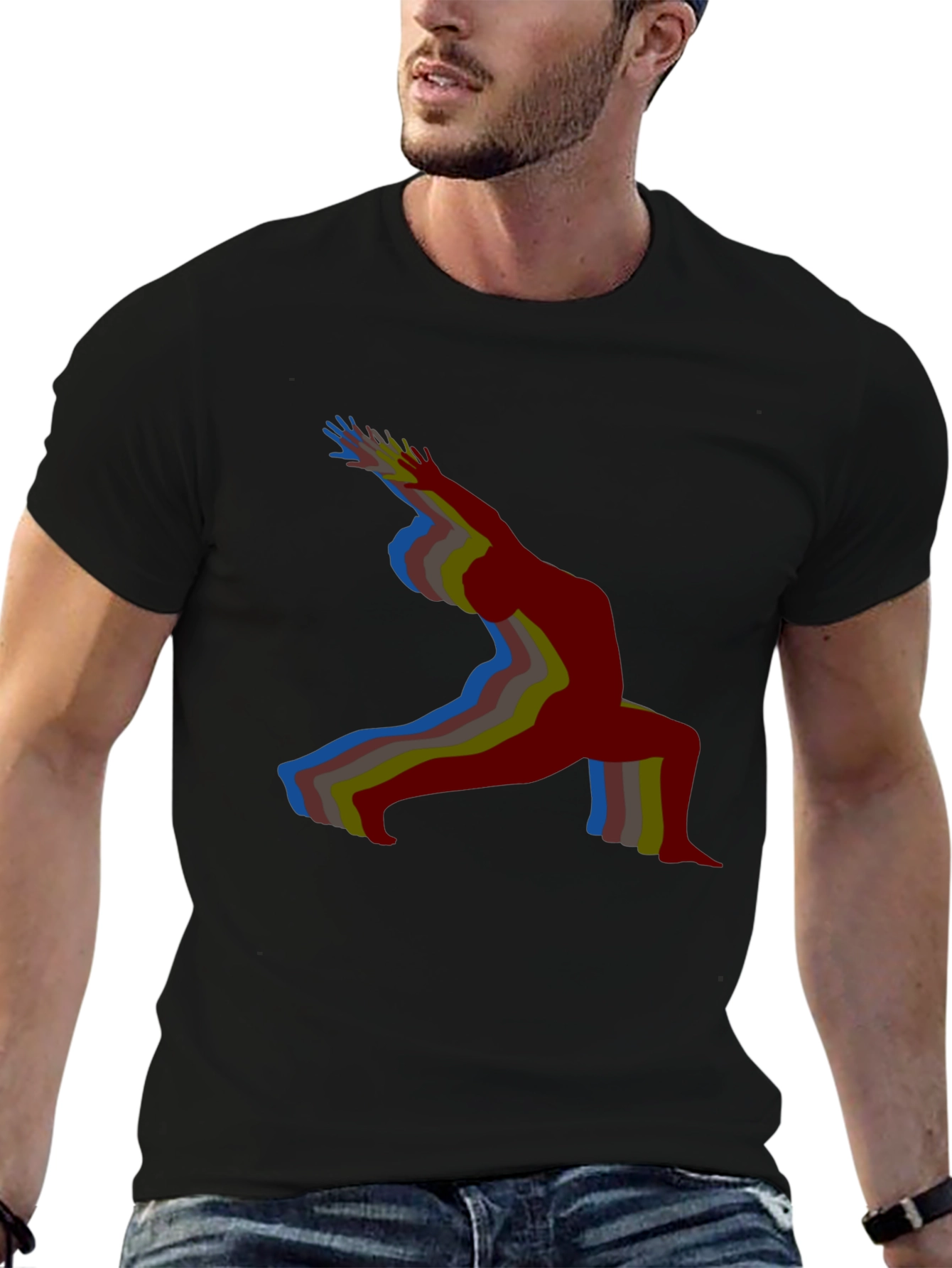 Yoga Pose Black T-Shirt - Mens Graphic Tee