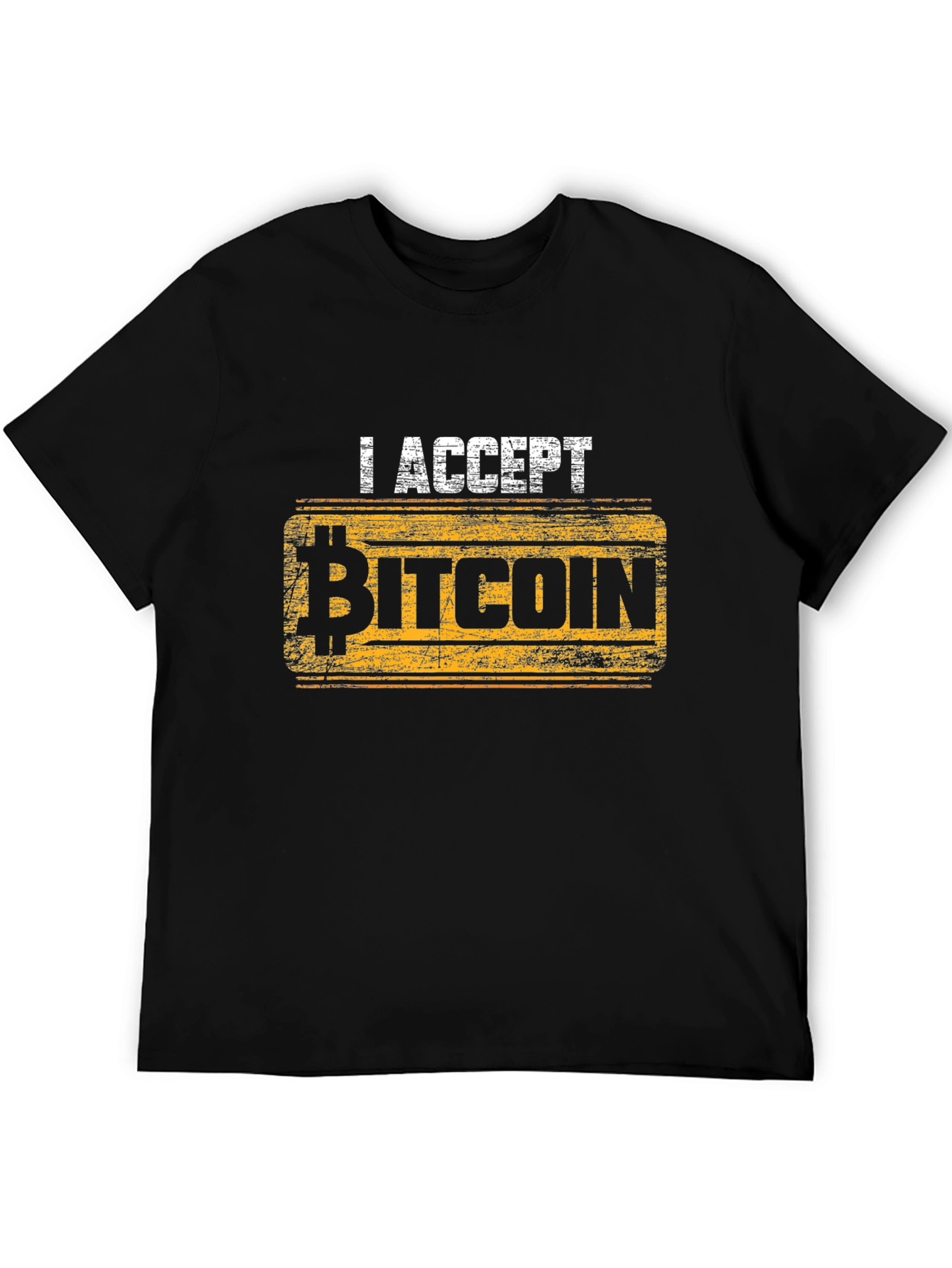 I Accept Bitcoin Black T-Shirt - Crypto Currency Fashion