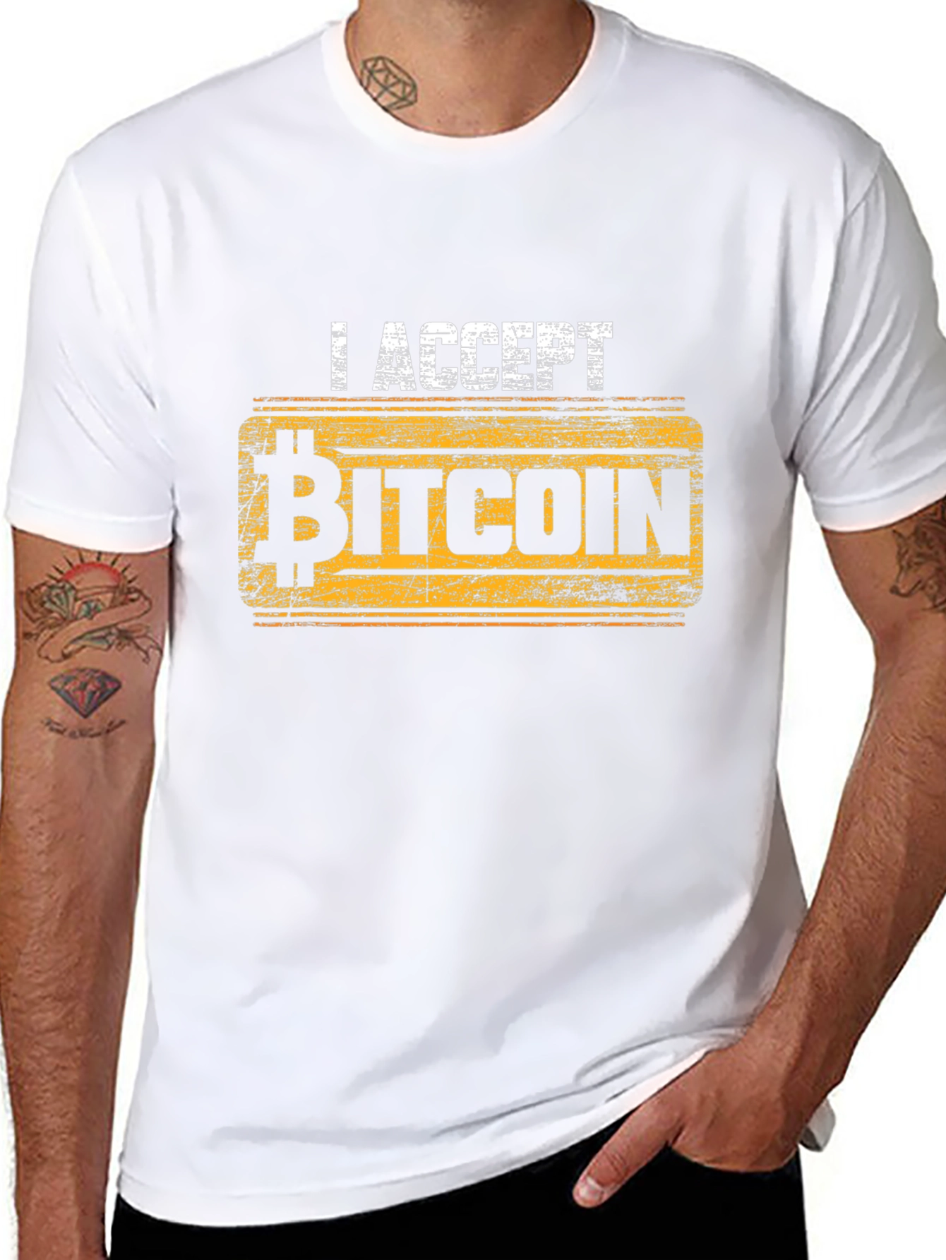 I Accept Bitcoin Black T-Shirt - Crypto Currency Fashion