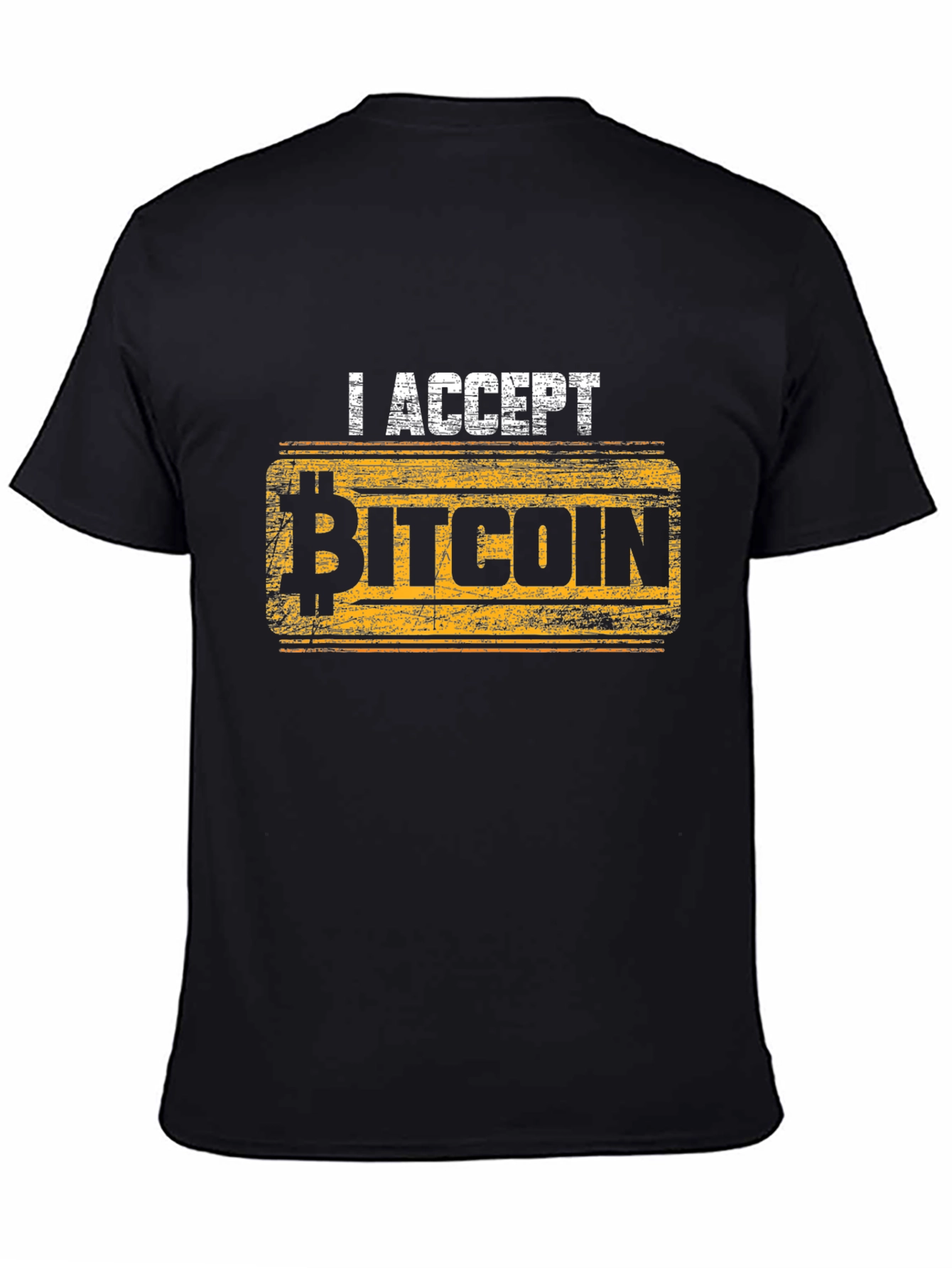 I Accept Bitcoin Black T-Shirt - Crypto Currency Fashion