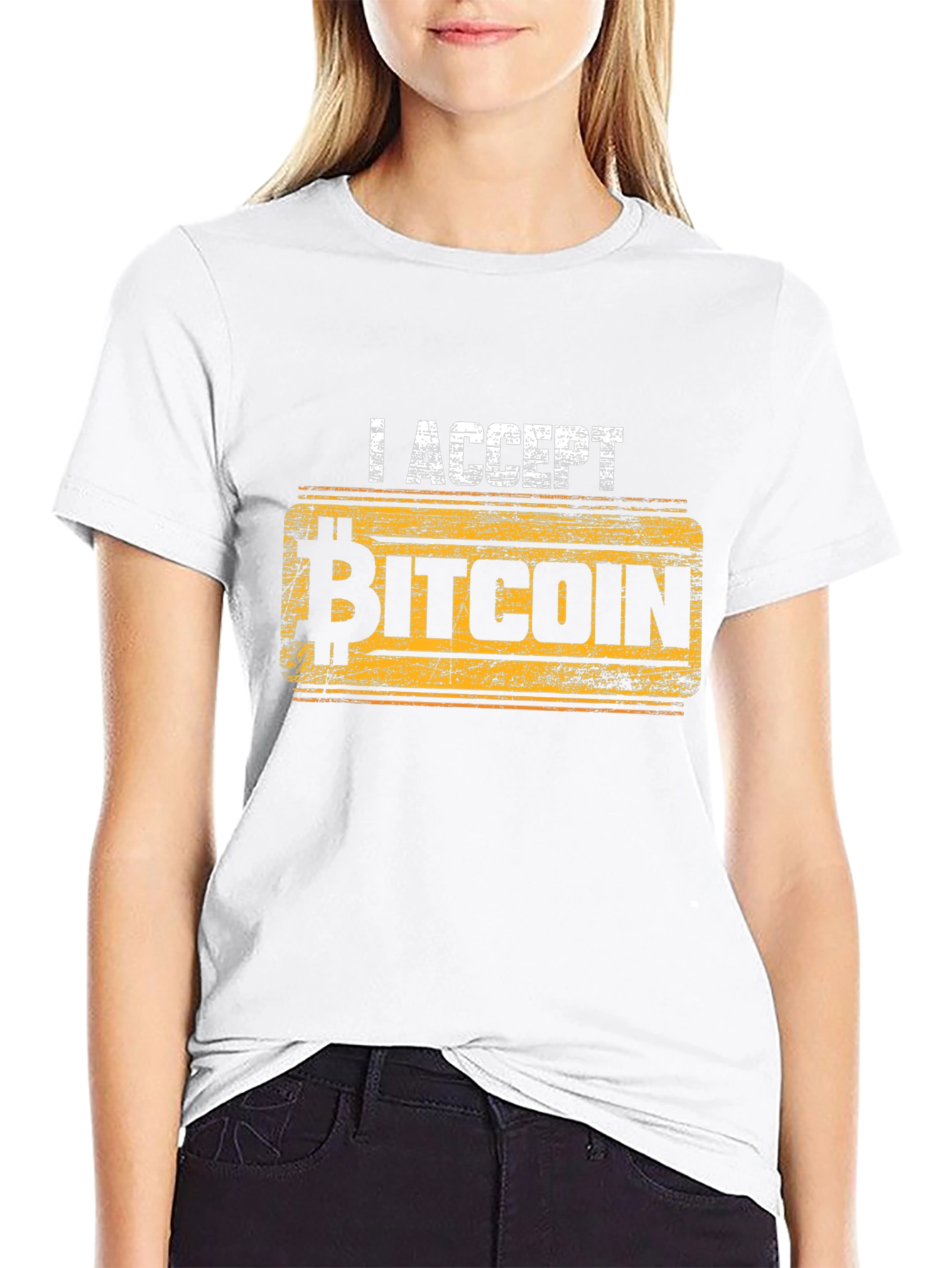 I Accept Bitcoin Black T-Shirt - Crypto Currency Fashion