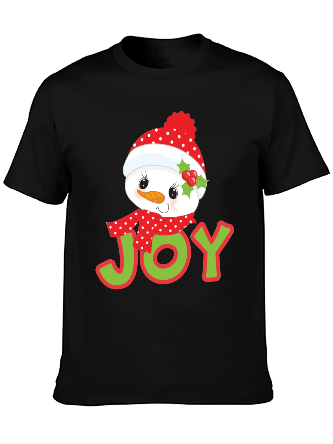Joyful Snowman Graphic Tee - Holiday Cheer T-Shirt