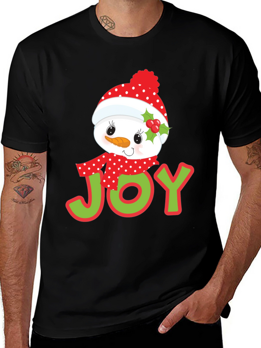 Joyful Snowman Graphic Tee - Holiday Cheer T-Shirt