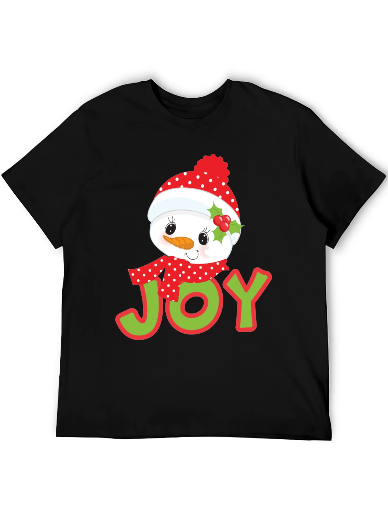 Joyful Snowman Graphic Tee - Holiday Cheer T-Shirt
