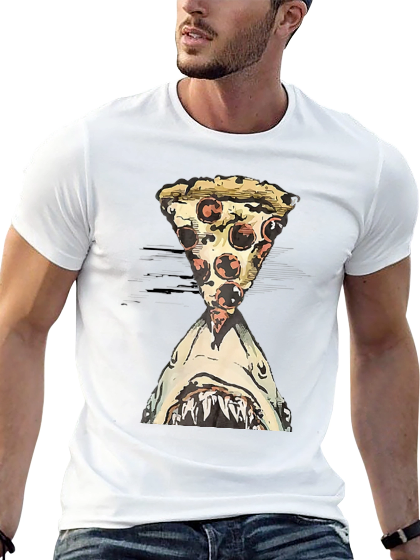 Pizza Shark T-Shirt - Novelty Graphic Tee