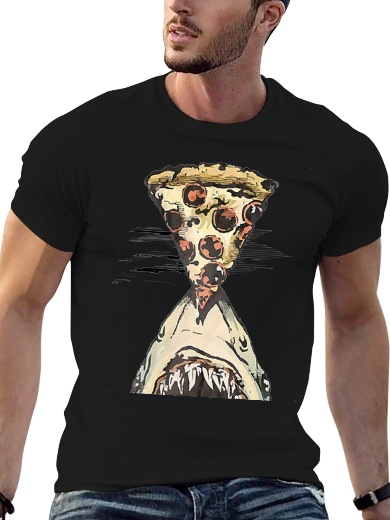 Pizza Shark T-Shirt - Novelty Graphic Tee