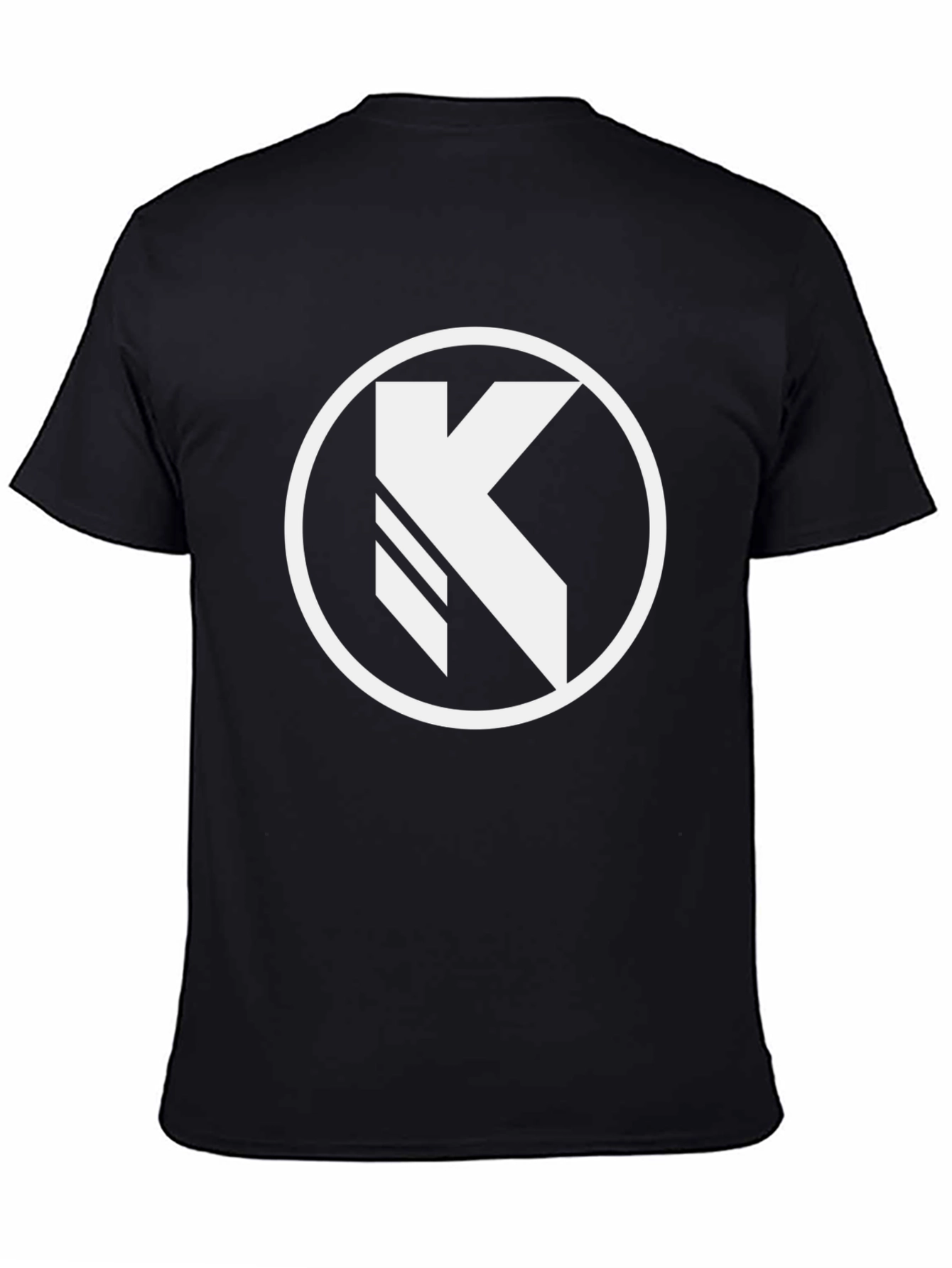Black Tee with Bold White K Circle Graphic