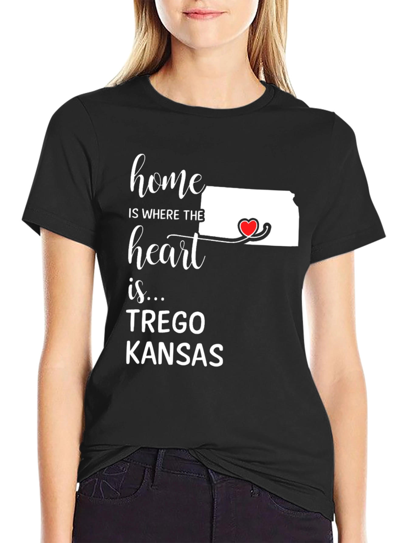 Home is Where the Heart is Trego Kansas T-Shirt