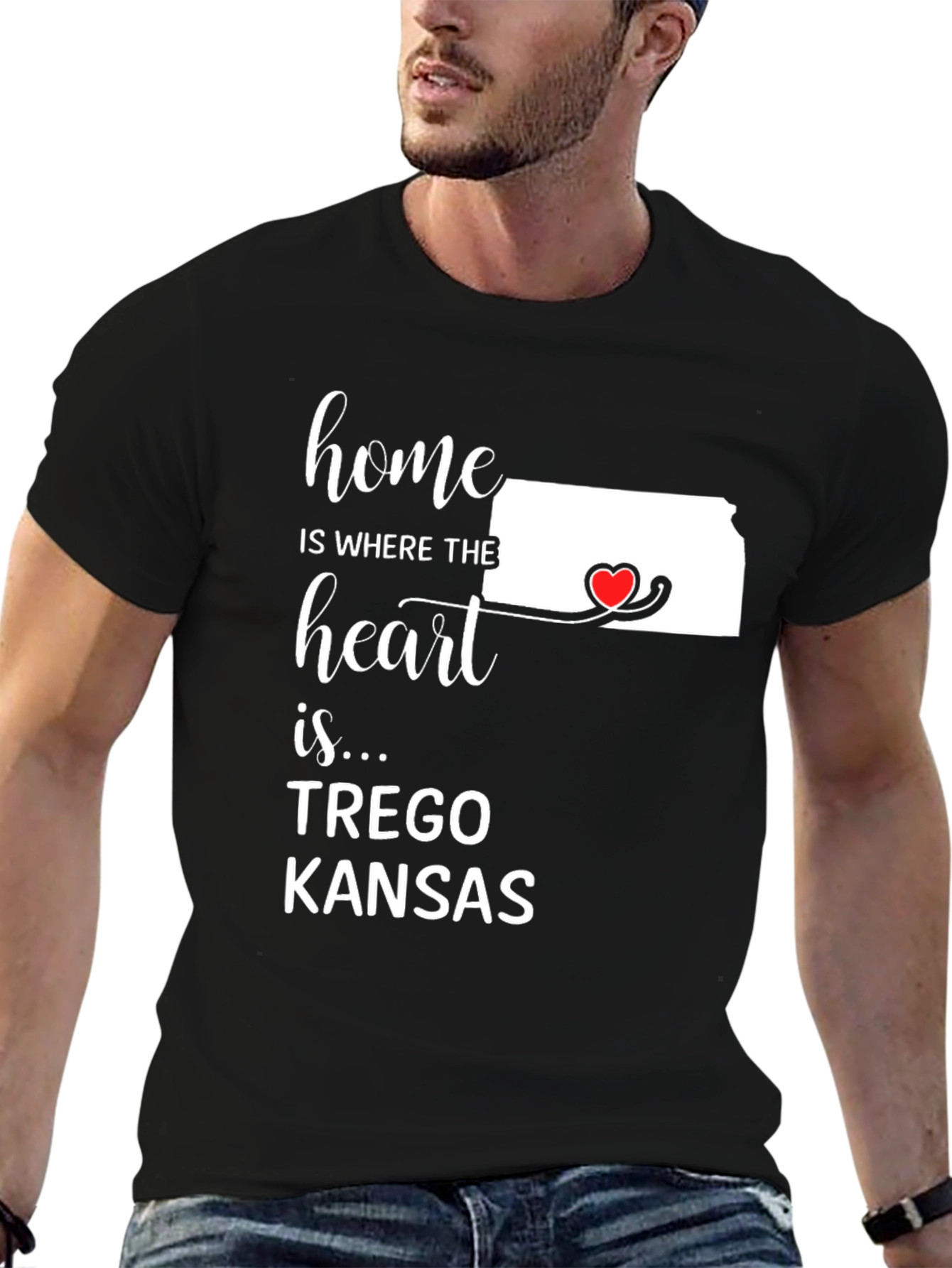 Home is Where the Heart is Trego Kansas T-Shirt