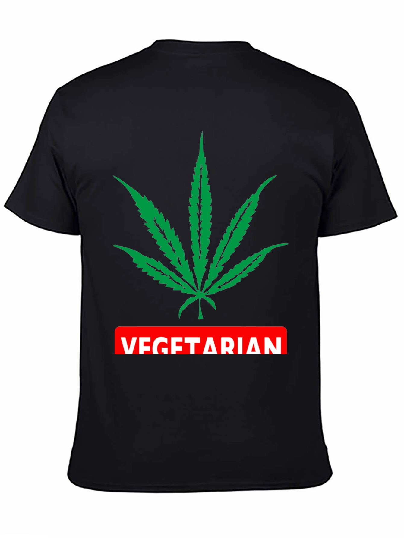 Vegetarian T-Shirt with Marijuana Leaf