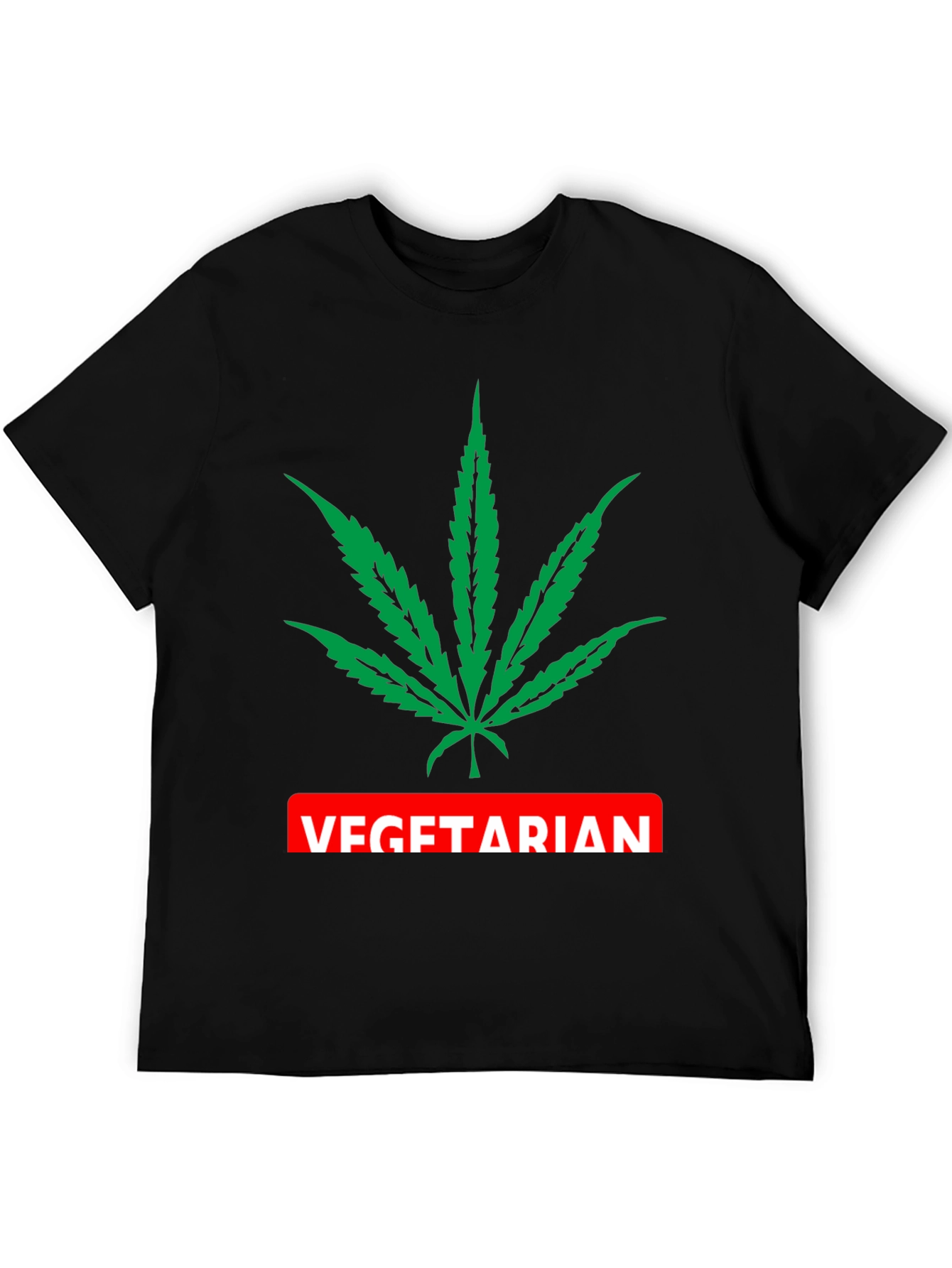 Vegetarian T-Shirt with Marijuana Leaf