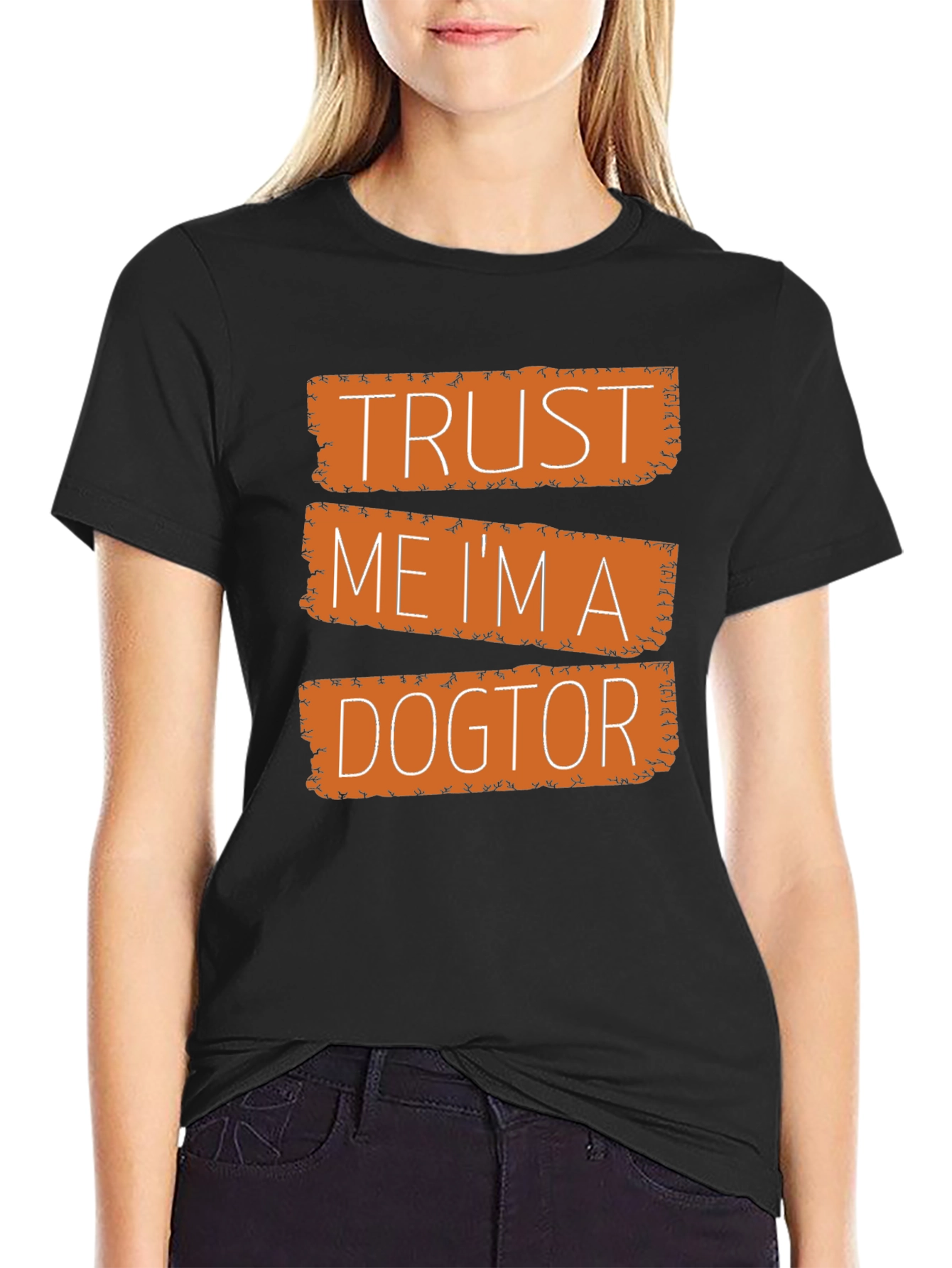 Trust Me Im a Dogtor Black Graphic T-Shirt
