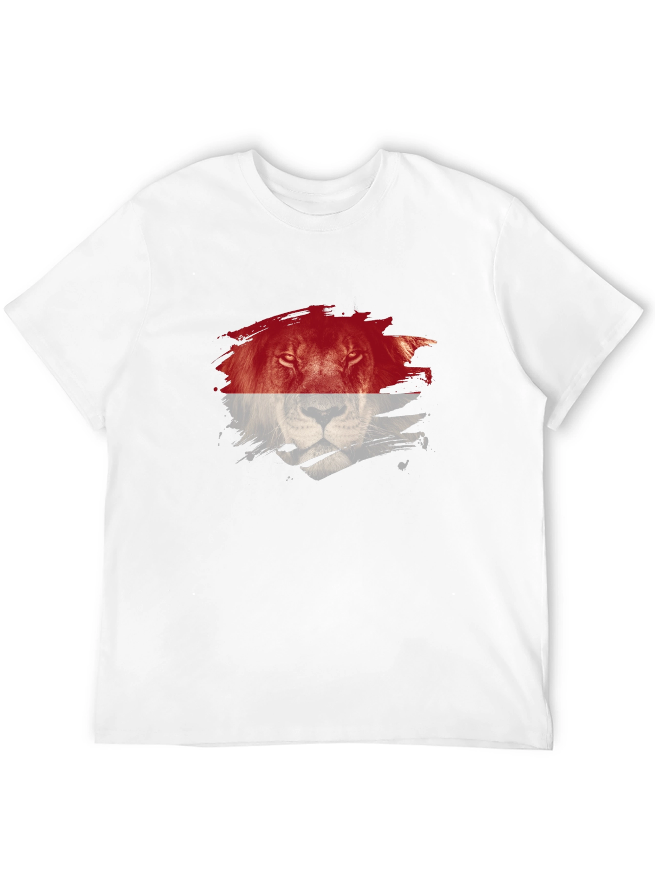 Lion Graphic Print Crew Neck T-Shirt
