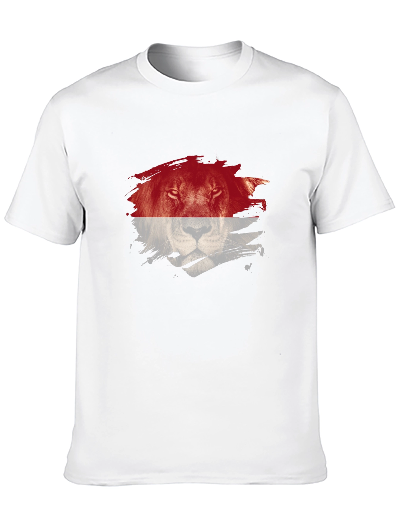 Lion Graphic Print Crew Neck T-Shirt