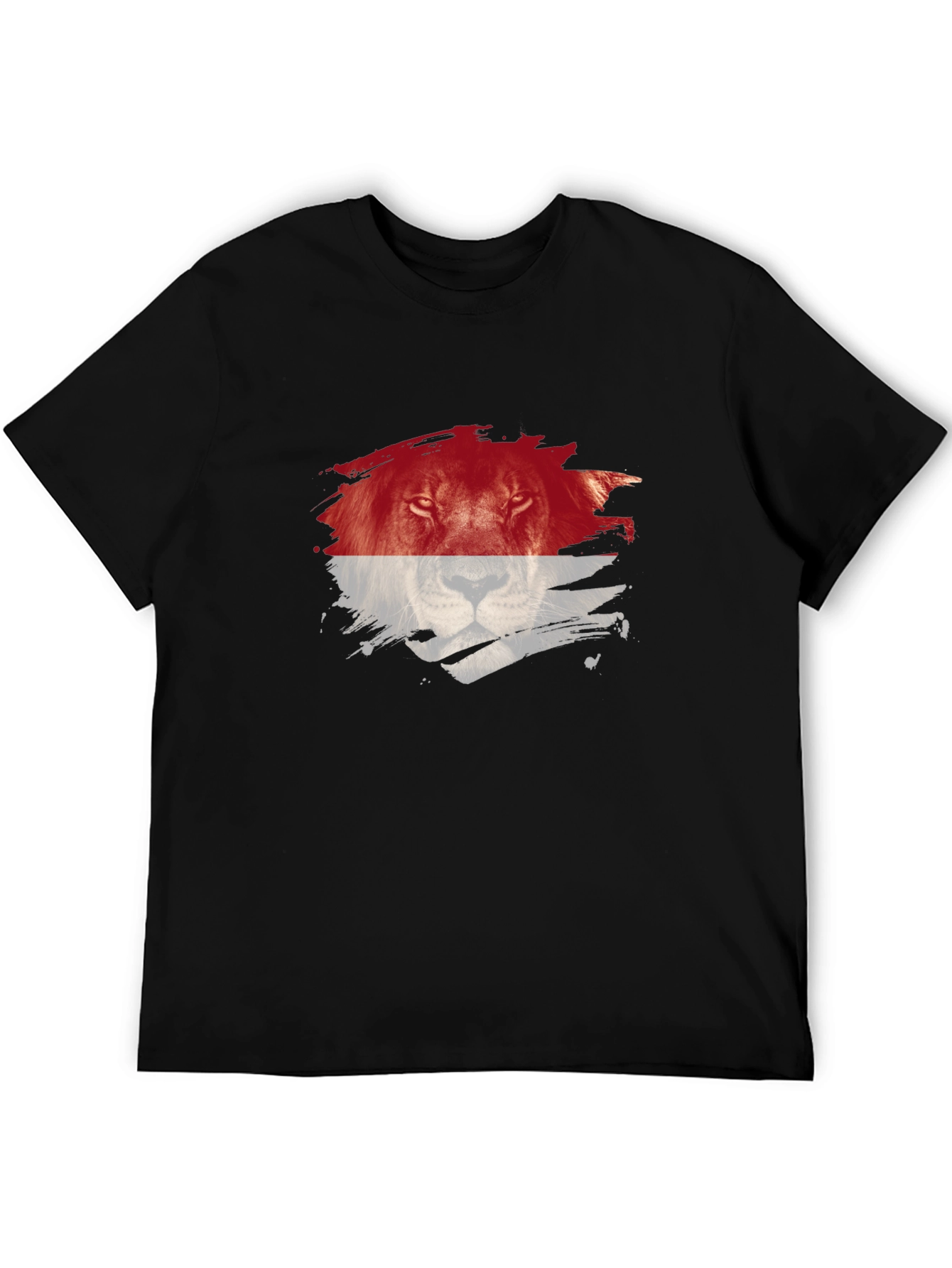 Lion Graphic Print Crew Neck T-Shirt