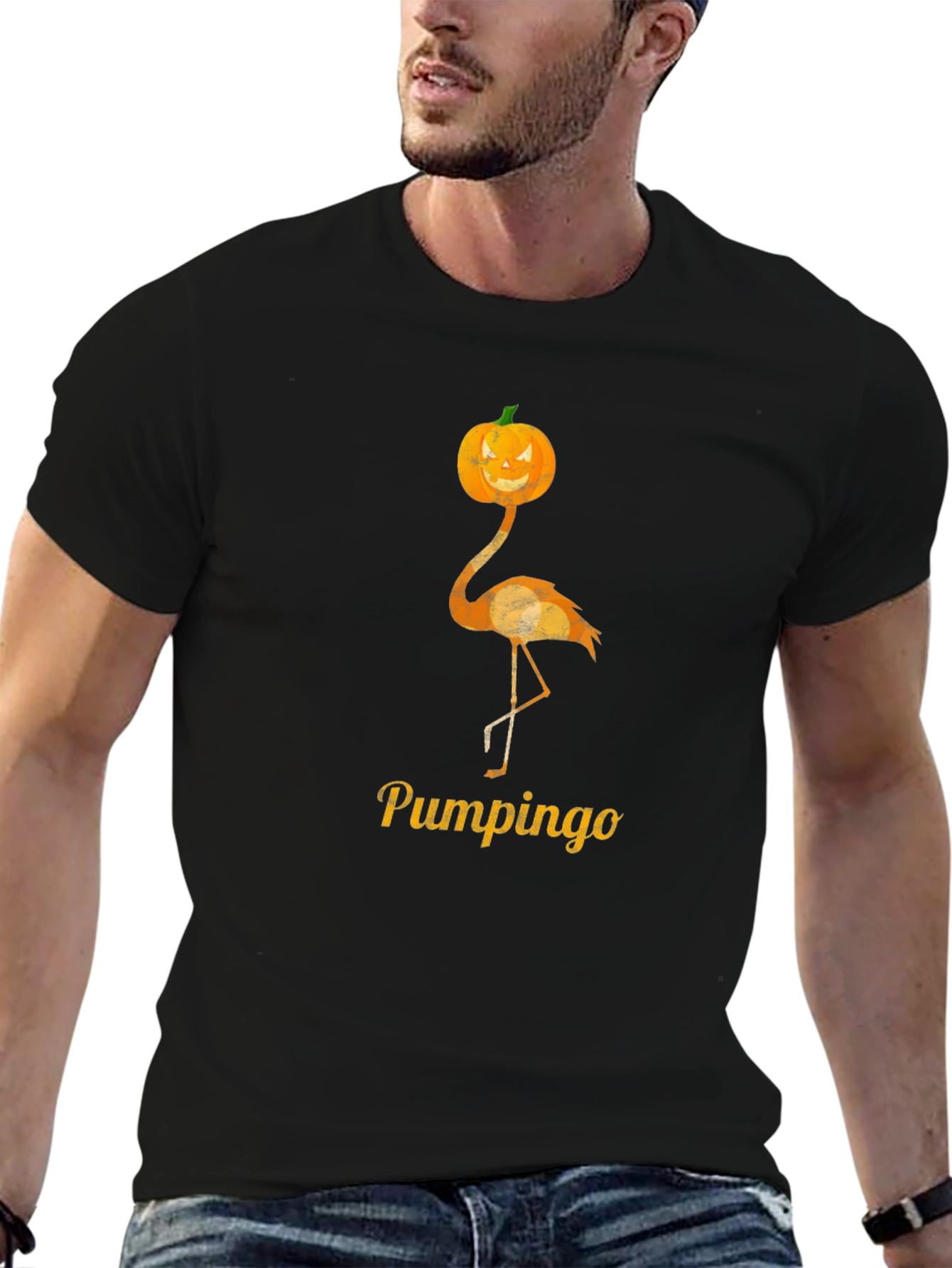 Pumpkin Flamingo Halloween T-Shirt