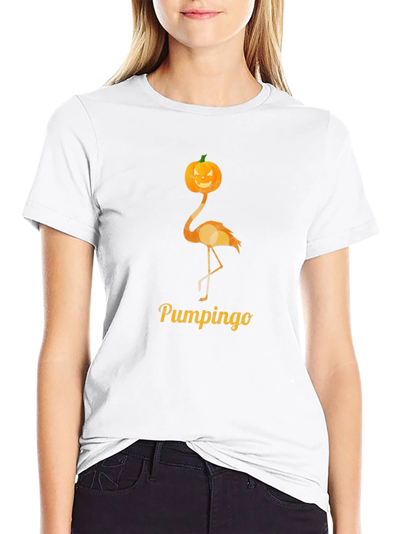 Pumpkin Flamingo Halloween T-Shirt