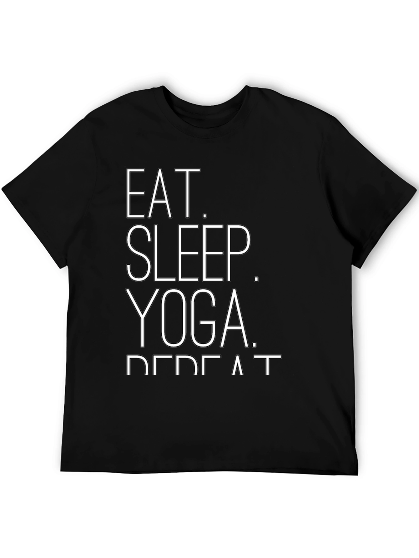 Eat Sleep Yoga Repeat Graphic Tee - Black